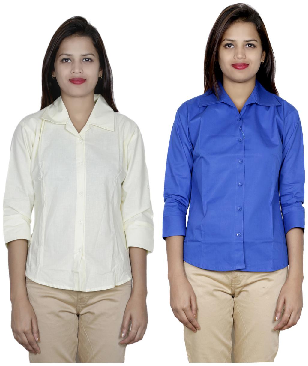 

Indiweaves Women Multi Solid Regular Fit Shirt
