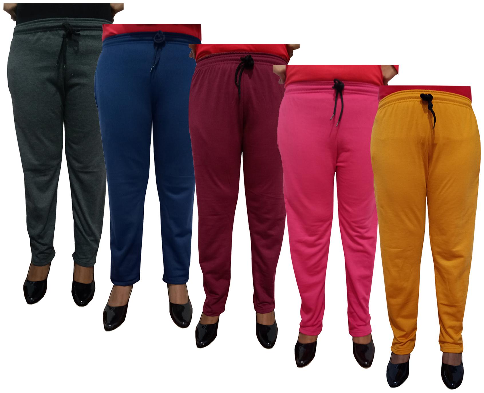 

Indiweaves Women Regular fit Fleece Solid Track pants - Multi