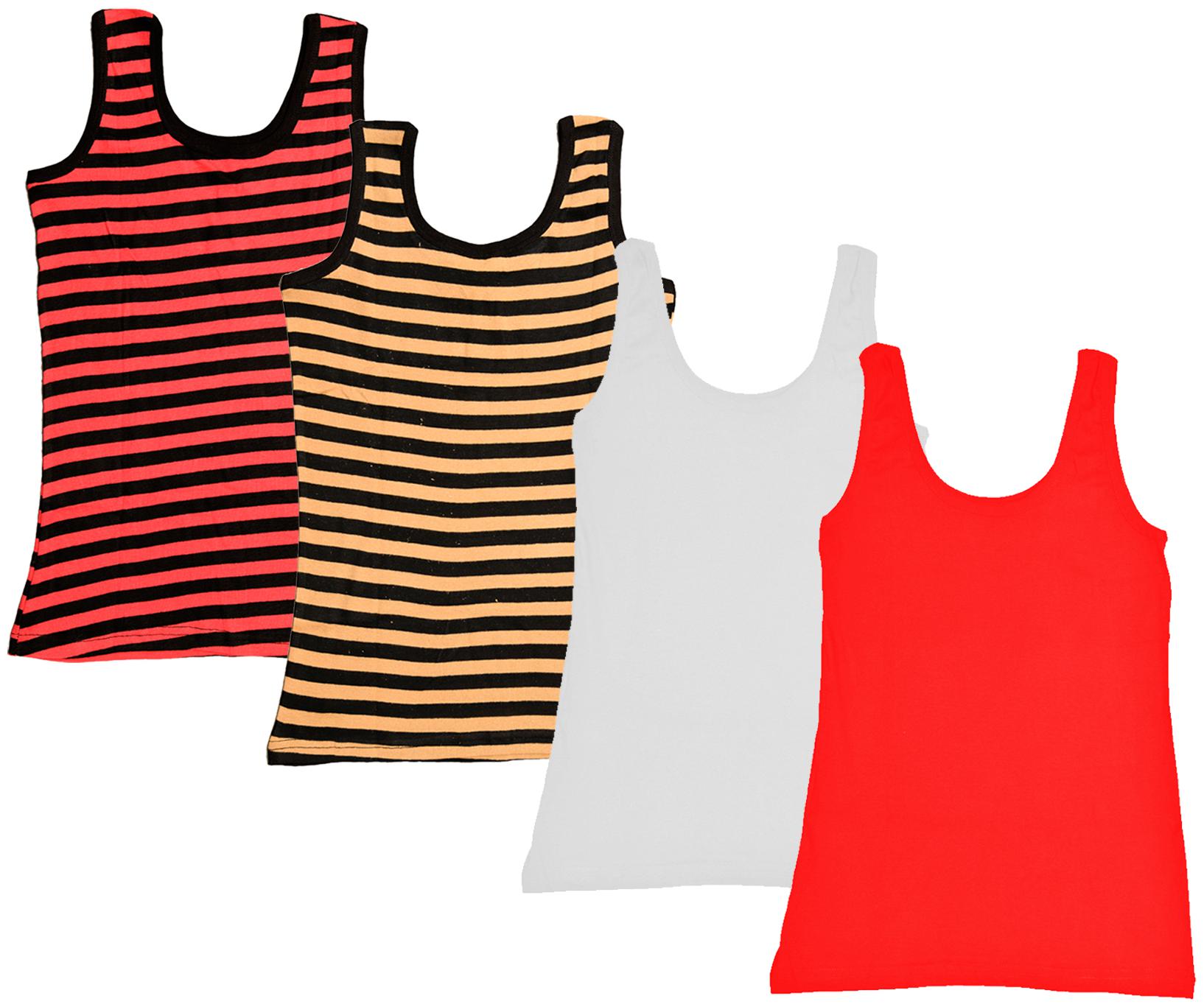 

Indiweaves Women Multi Regular fit U neck Cotton Tank top