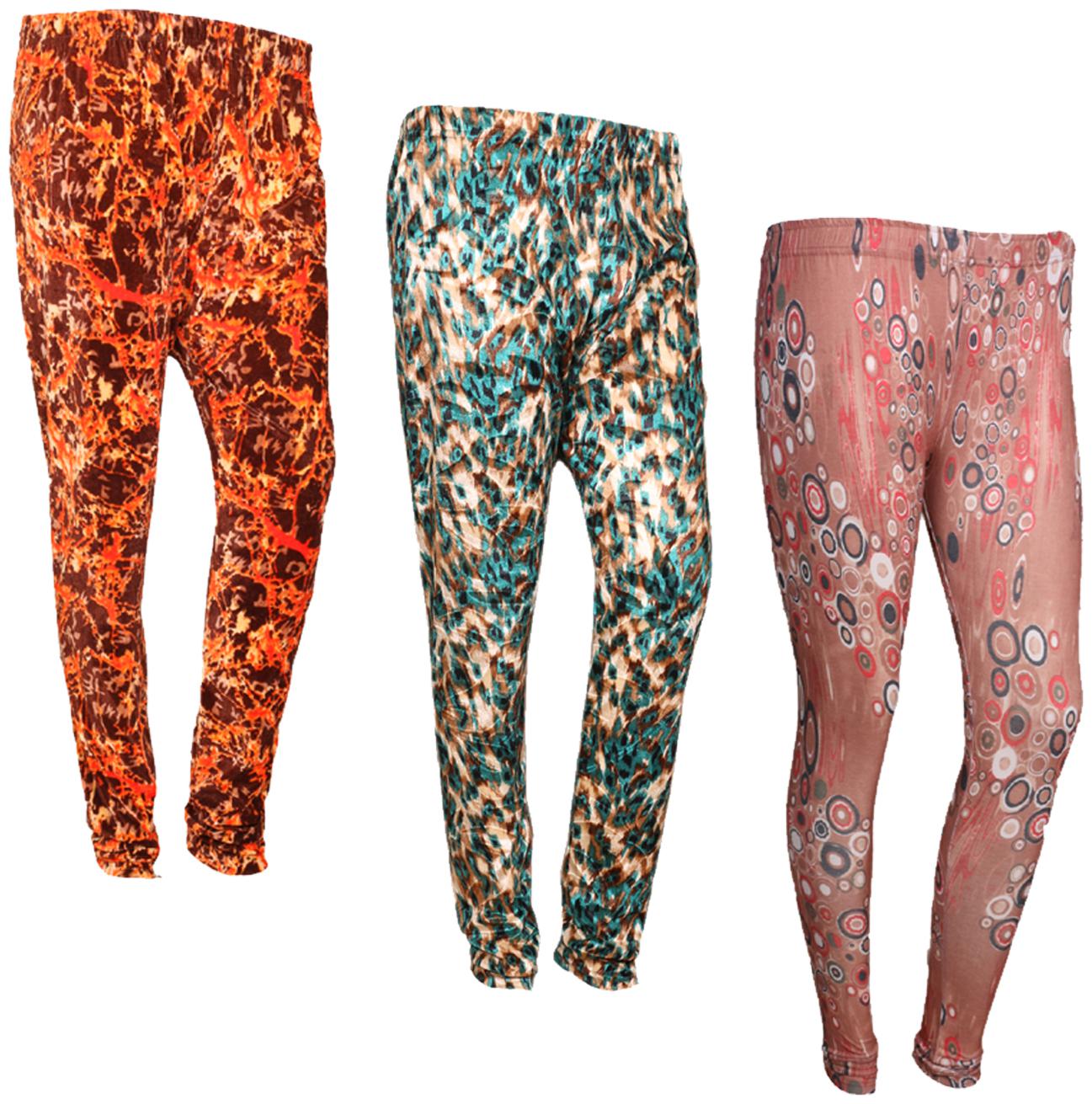 

IndiWeaves Women Cotton Printed Legging and Velvet Printed Leggings (Pack of 3)