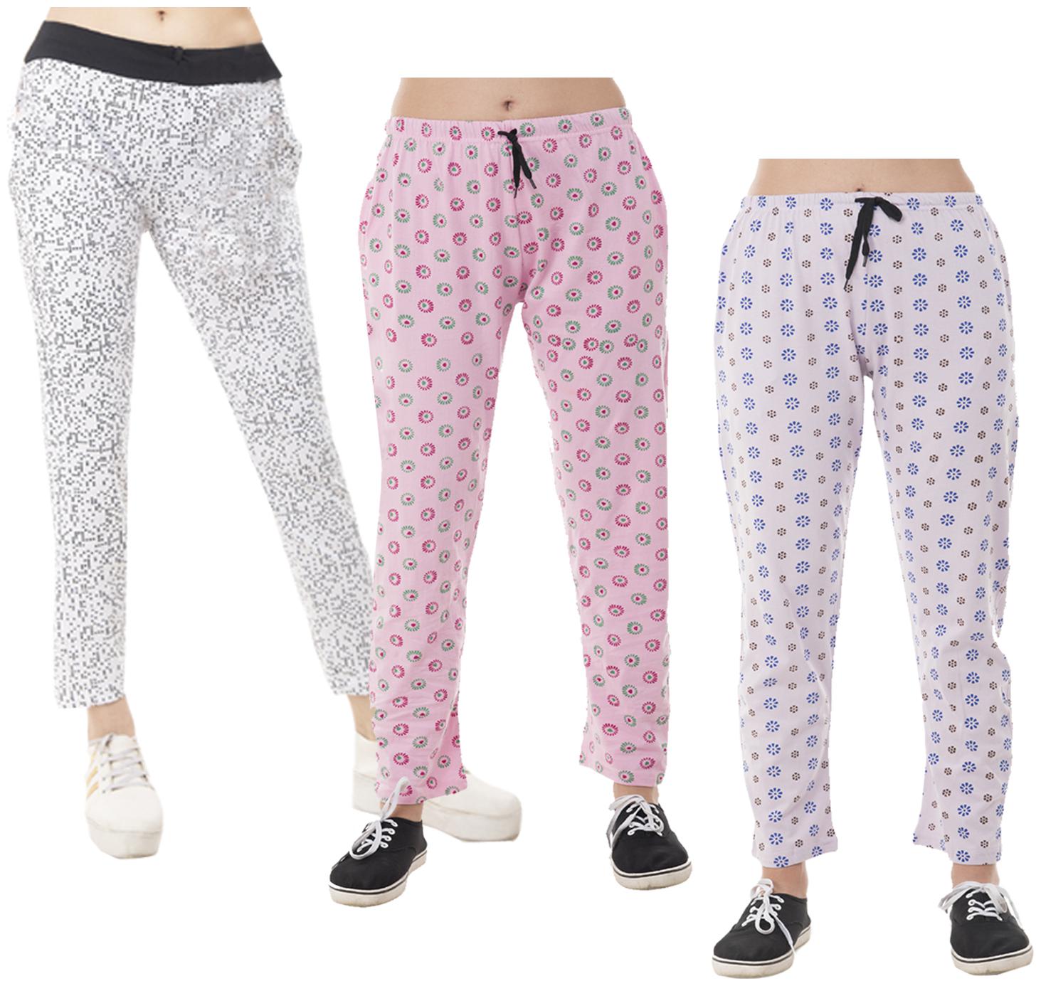 

Indiweaves Women Regular fit Cotton Printed Track pants - Multi
