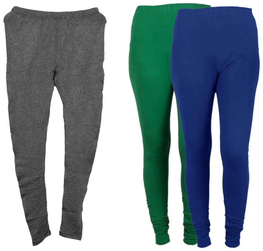 

IndiWeaves Women 1 Warm Wollen and 2 Cotton Lycra Tights (Set of- 3)