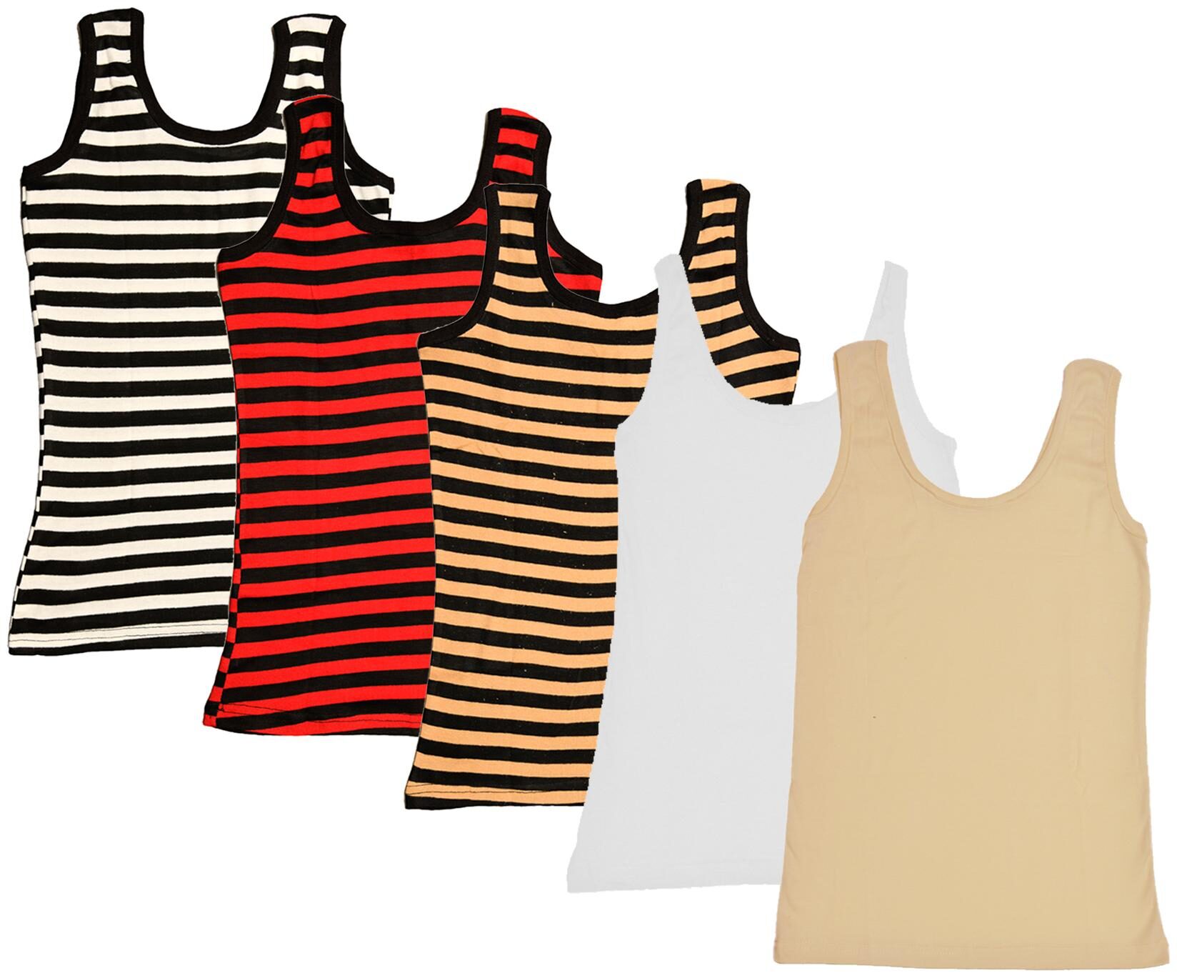 

Indiweaves Women Multi Regular fit U neck Cotton Tank top
