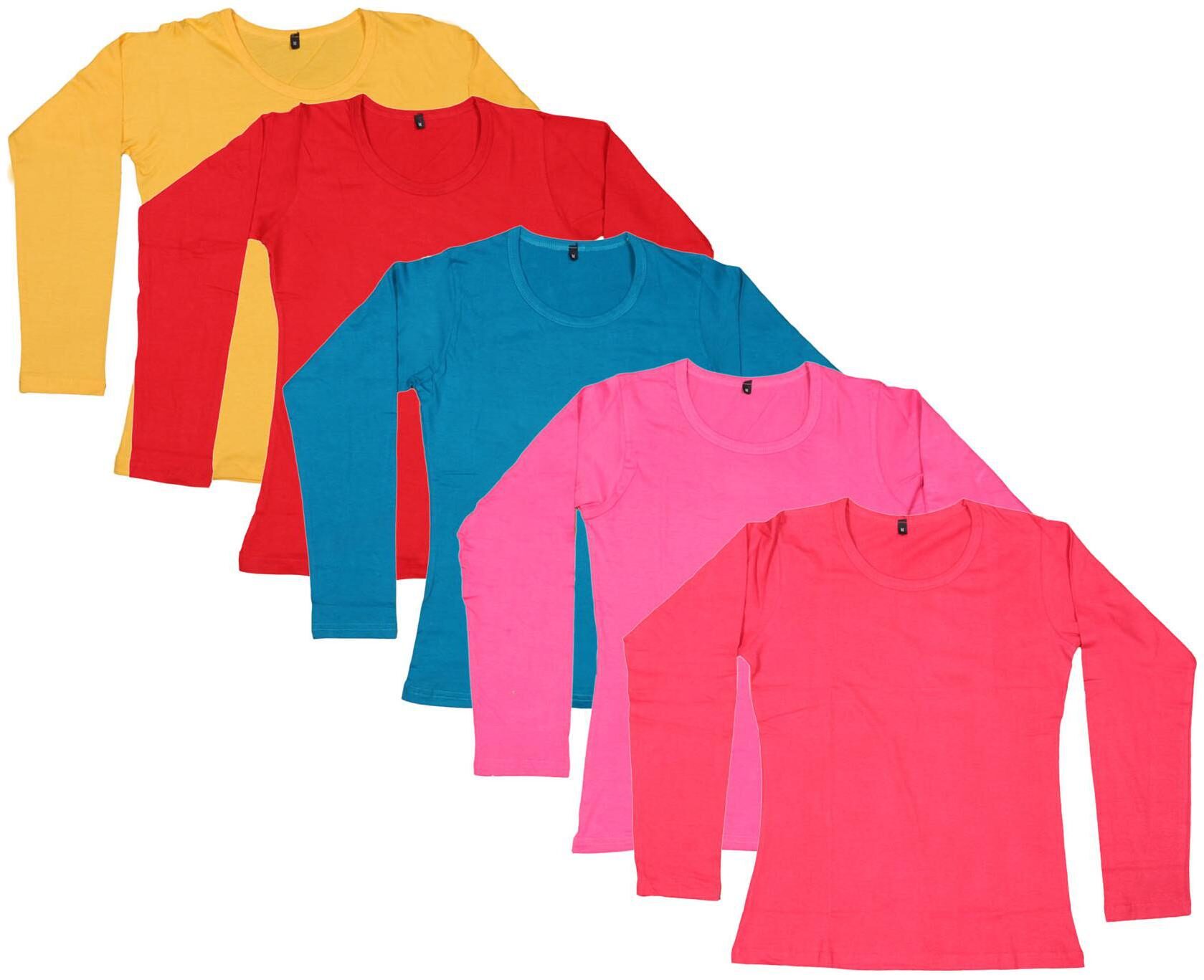 

Indiweaves Women Multi Regular fit Round neck Cotton T shirt