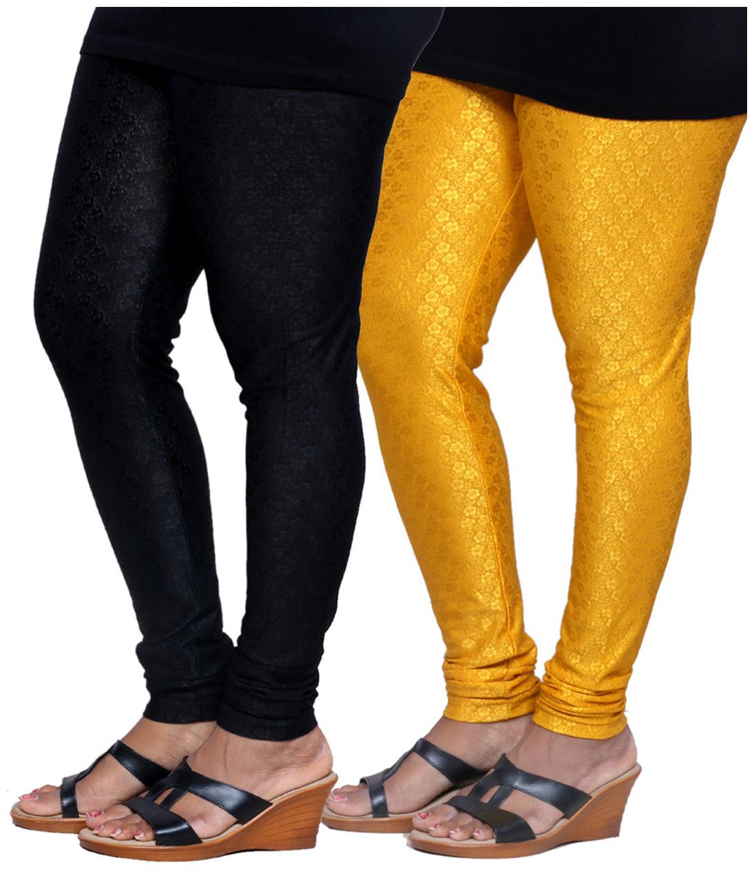 

IndiWeaves Women s Jacquard Legging Combo Of 2