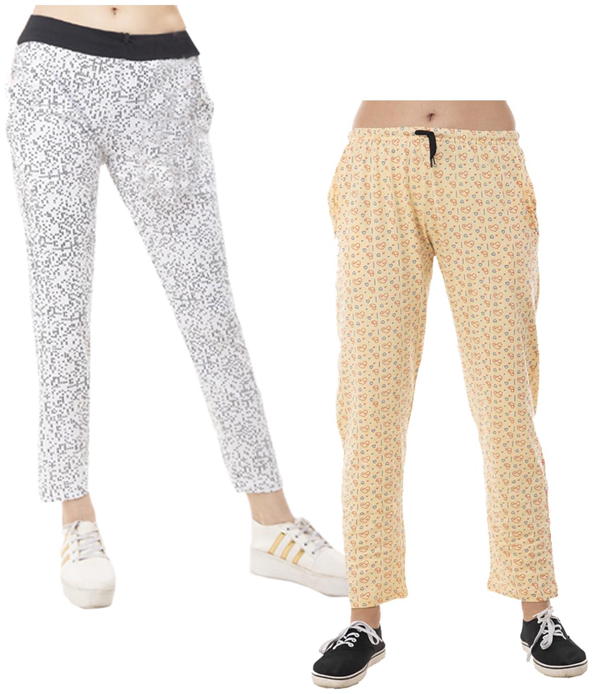 

Indiweaves Women Regular fit Cotton Printed Track pants - Multi