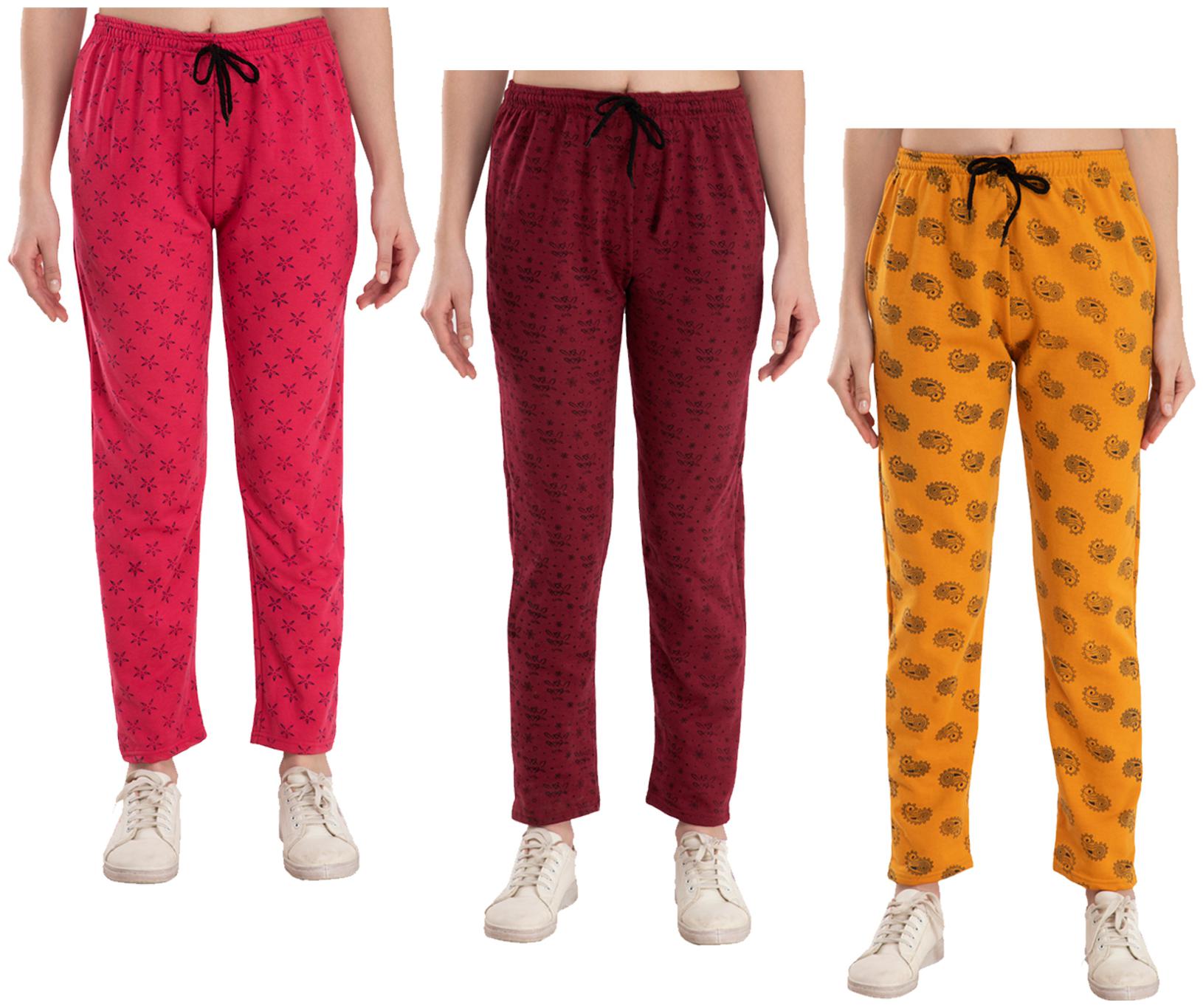 

Indiweaves Women Regular fit Fleece Printed Track pants - Multi