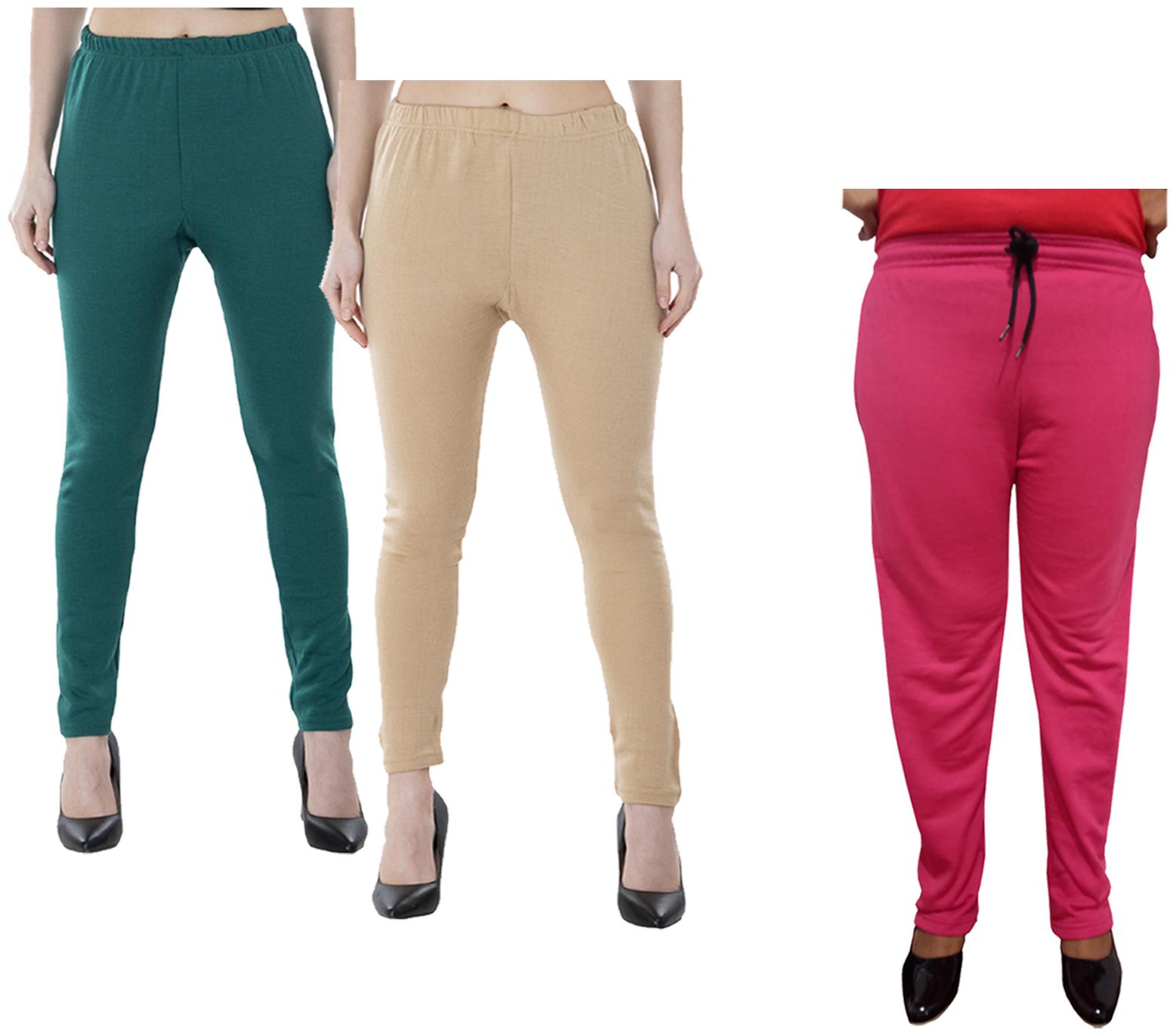 

Indiweaves Women Regular fit Fleece Solid Track pants - Multi