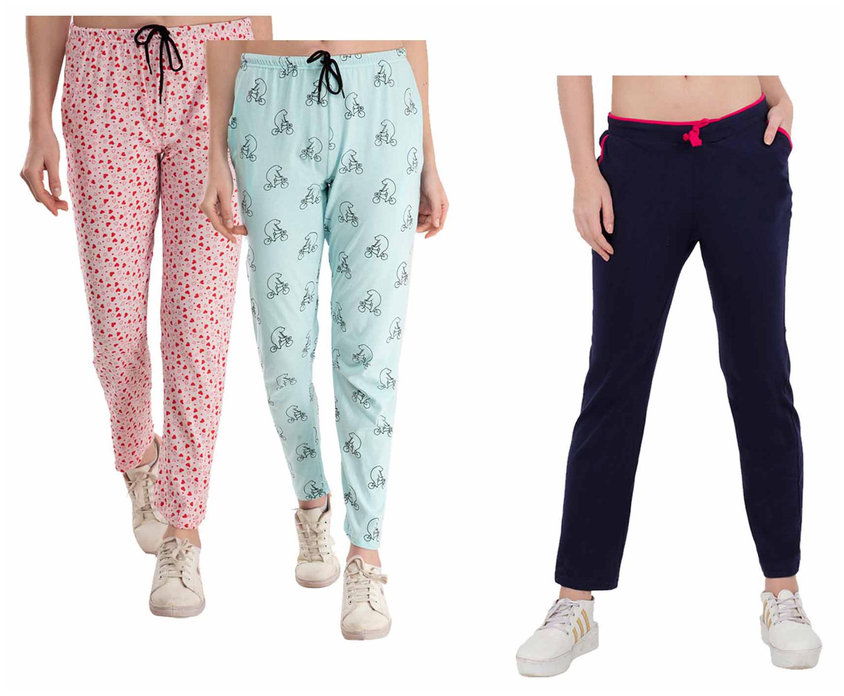 

Indiweaves Women Regular fit Cotton Printed Track pants - Multi