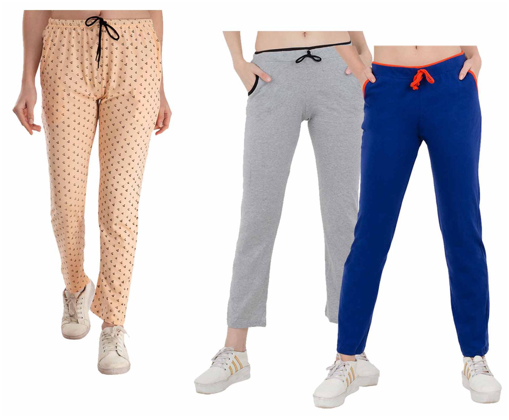 

Indiweaves Women Regular fit Cotton Printed Track pants - Multi
