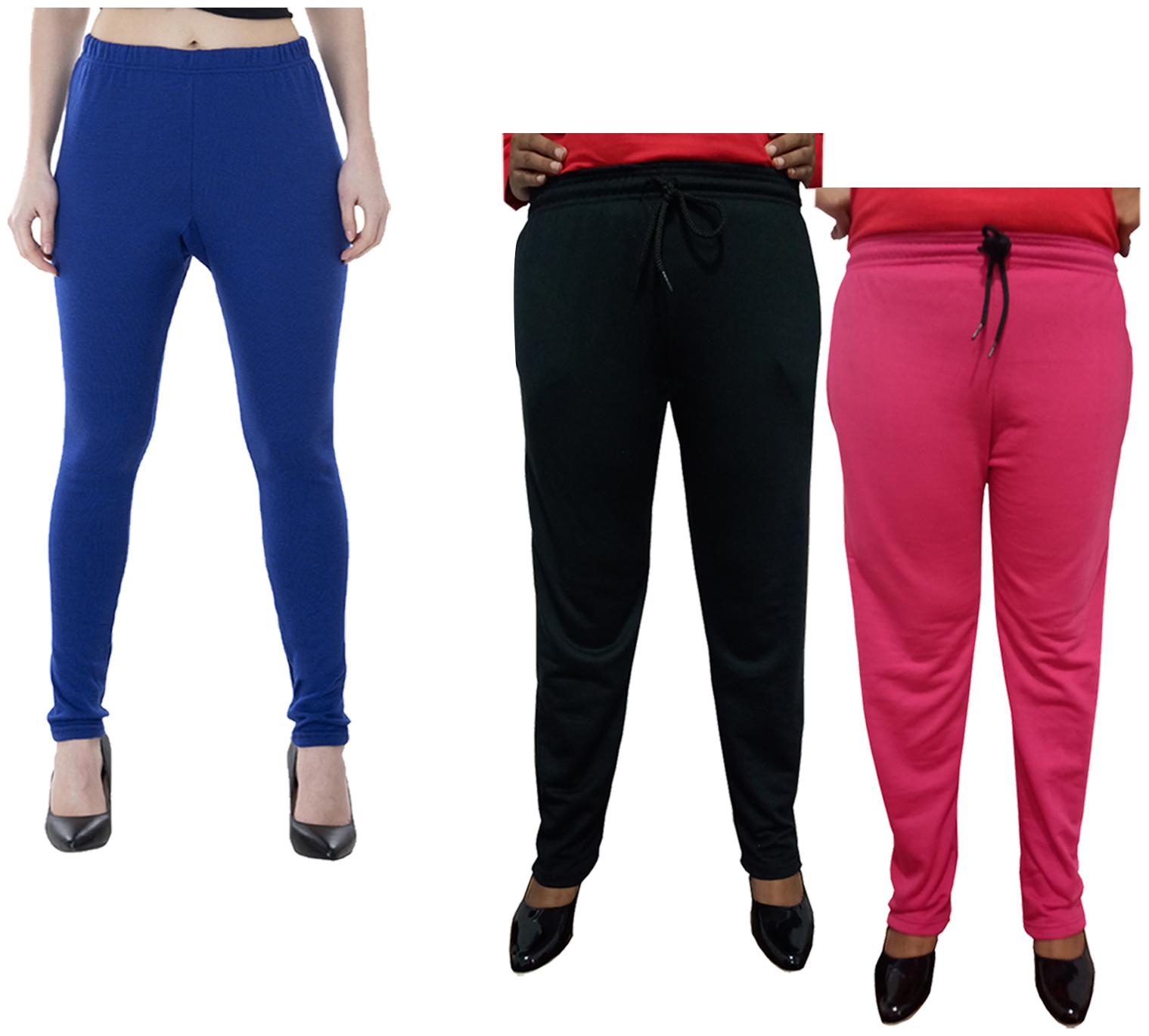 

Indiweaves Women Regular fit Fleece Solid Track pants - Multi