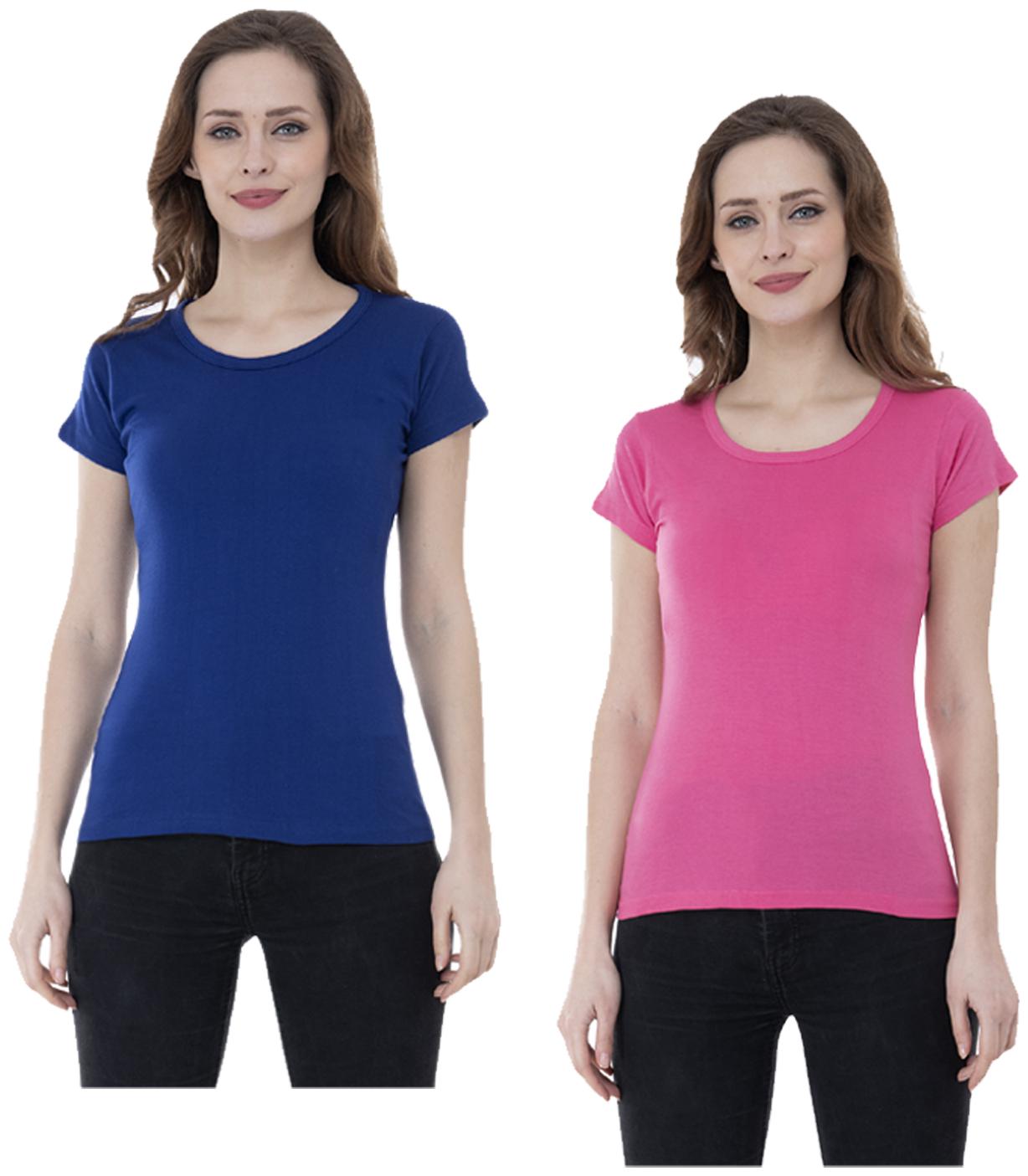 

Indiweaves Women Multi Regular fit Round neck Cotton T shirt
