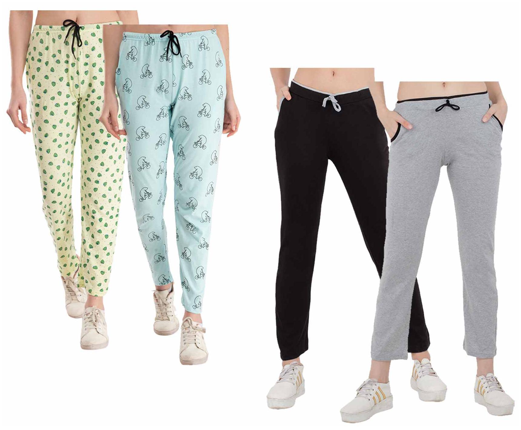 

Indiweaves Women Regular fit Cotton Printed Track pants - Multi