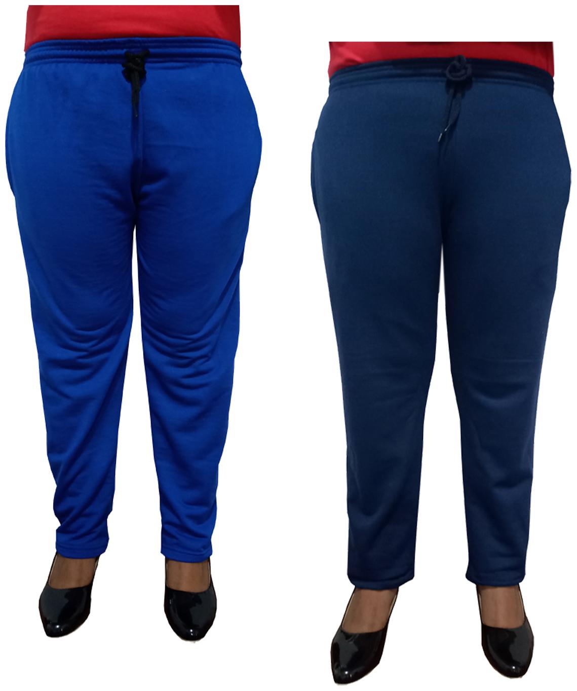

Indiweaves Women Regular fit Fleece Solid Track pants - Navy Blue