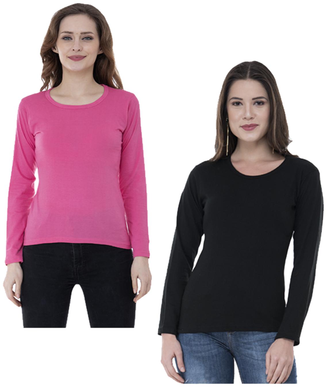 

Indiweaves Women Multi Regular fit Round neck Cotton T shirt