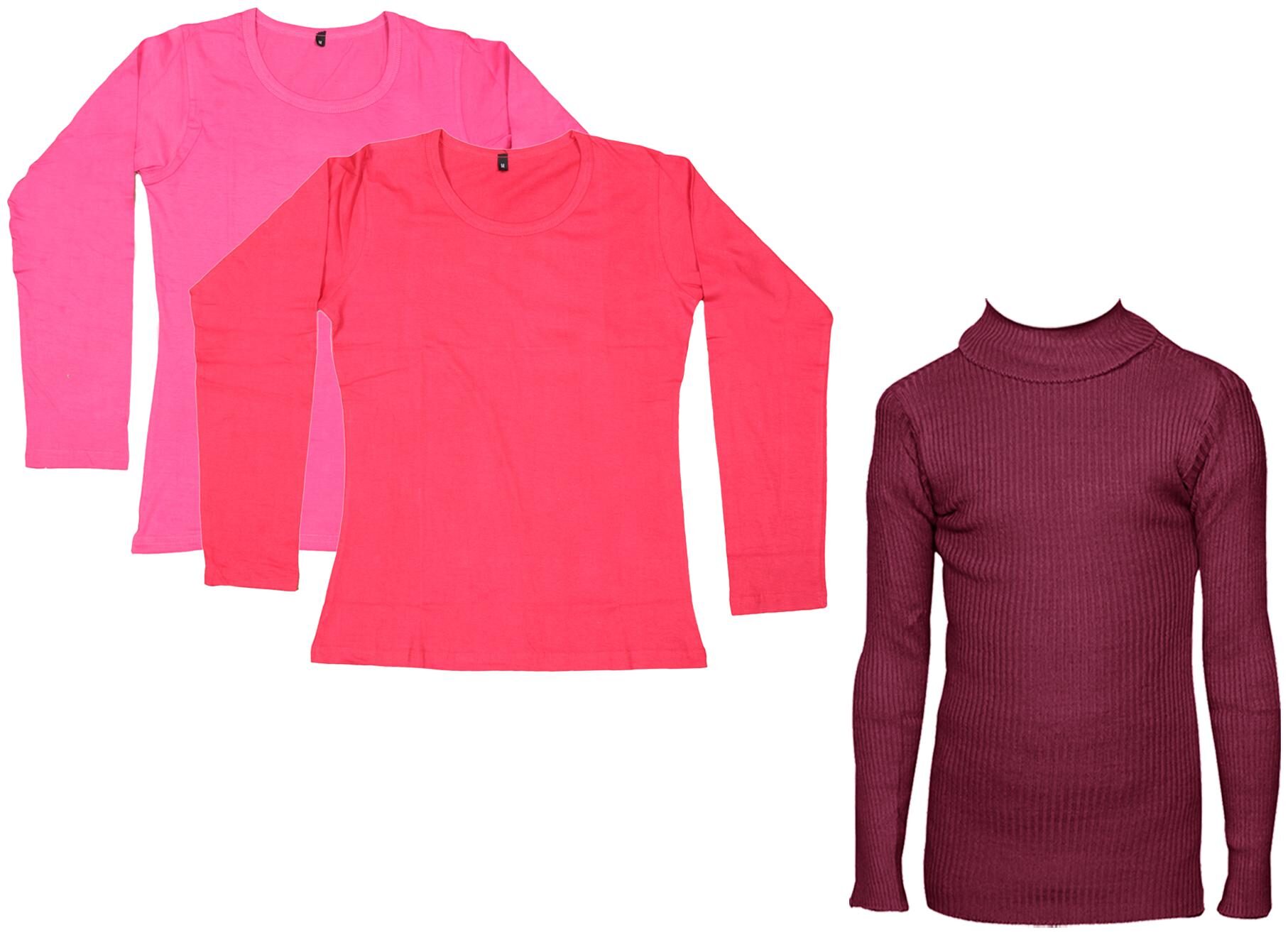 

Indiweaves Women Maroon Regular fit Round neck Cotton T shirt