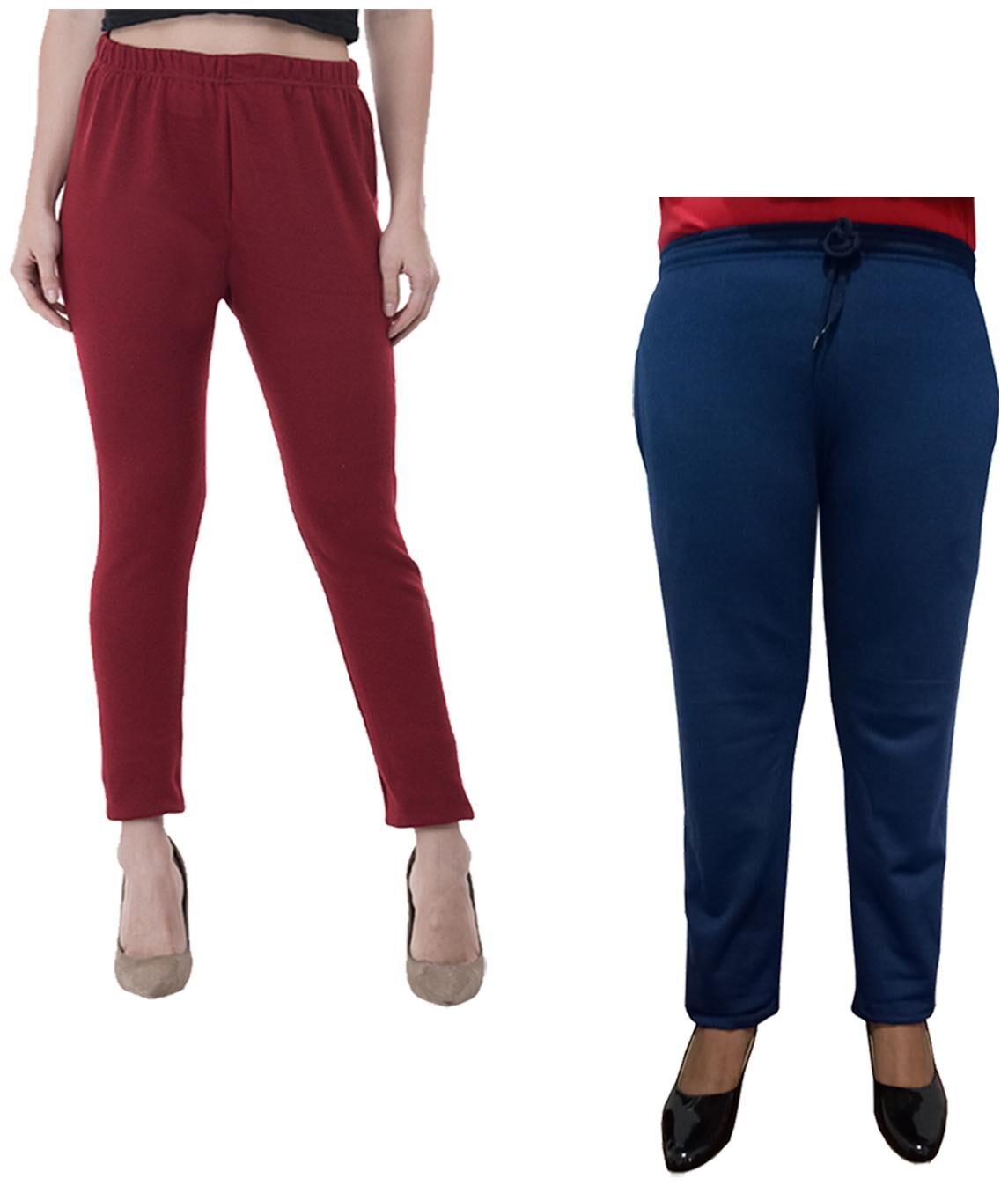 

Indiweaves Women Regular fit Fleece Solid Track pants - Multi