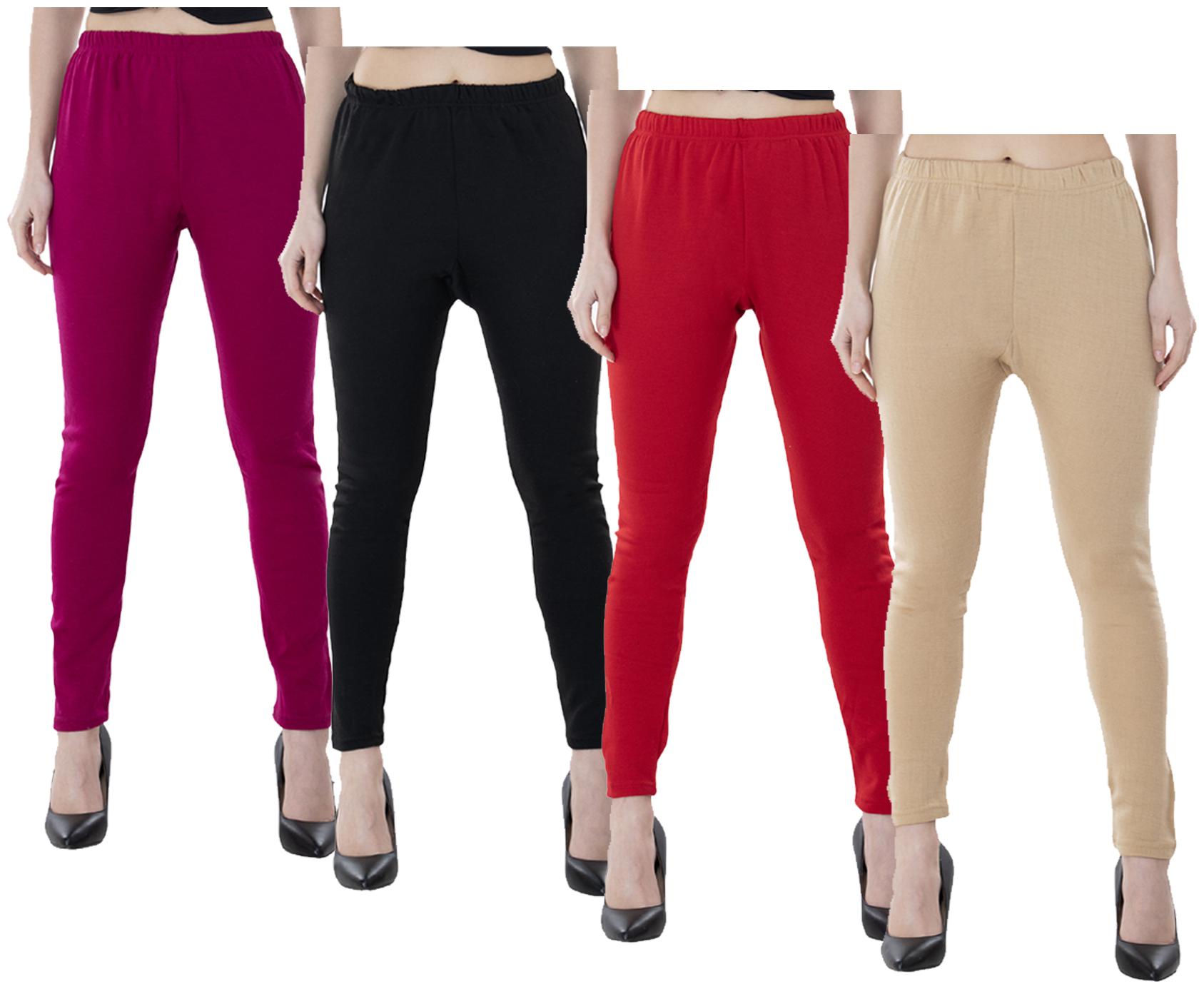 

IndiWeaves Women Warm Wollen Lycra Legging (Pack of 4)