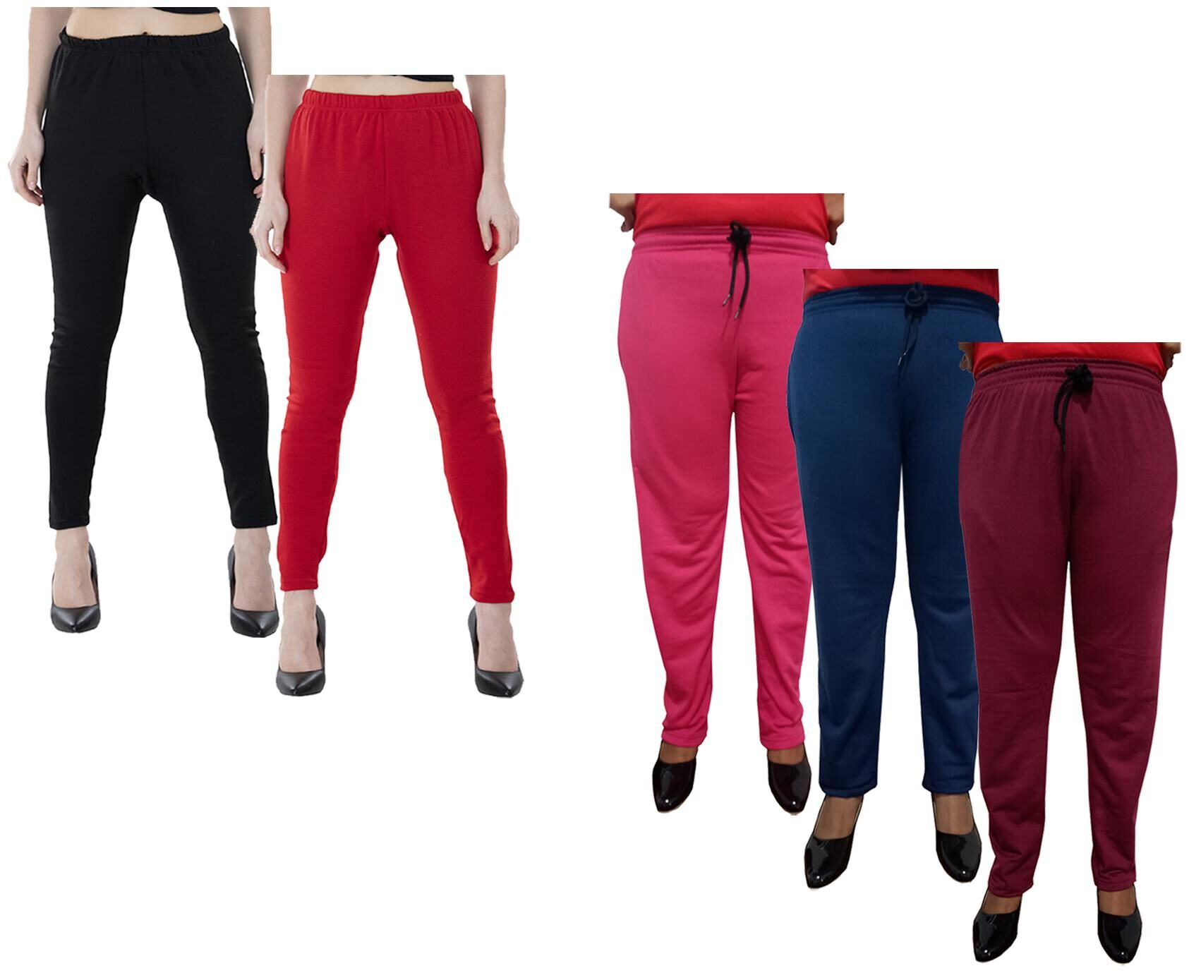 

Indiweaves Women Regular fit Fleece Solid Track pants - Multi