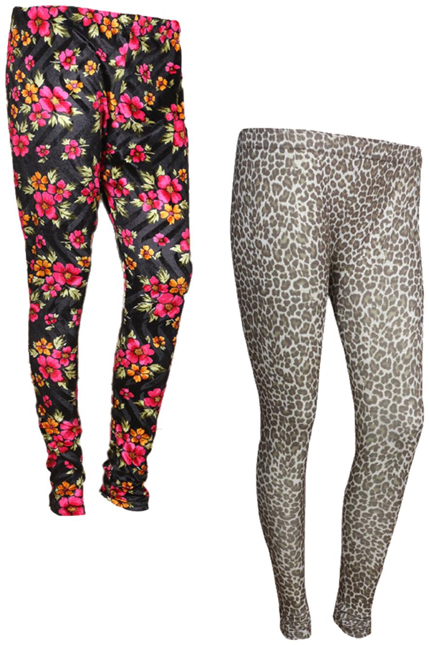 

IndiWeaves Women Cotton Printed Legging and Velvet Printed Leggings (Pack of 2)