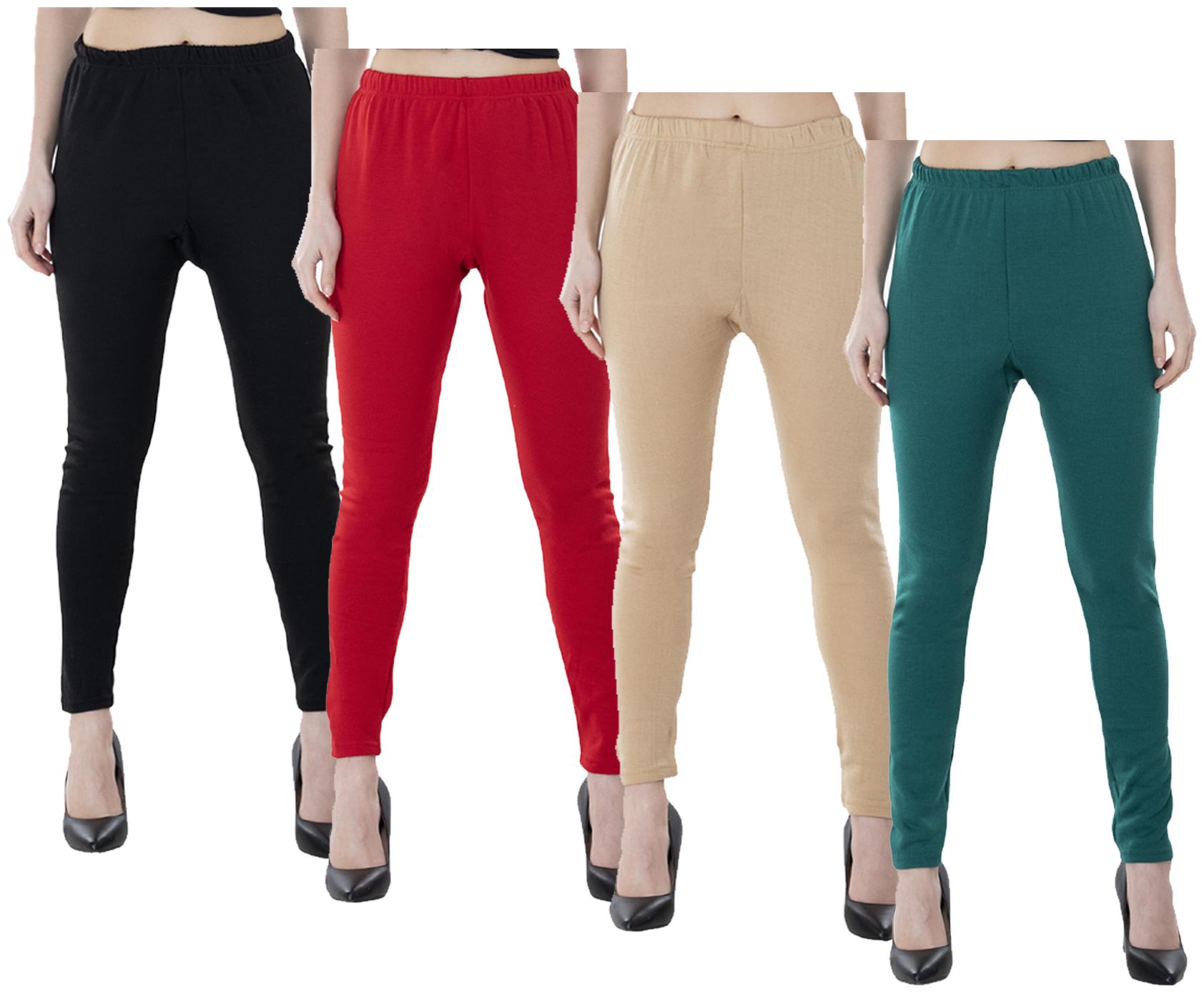 

IndiWeaves Women Warm Wollen Lycra Legging (Pack of 4)