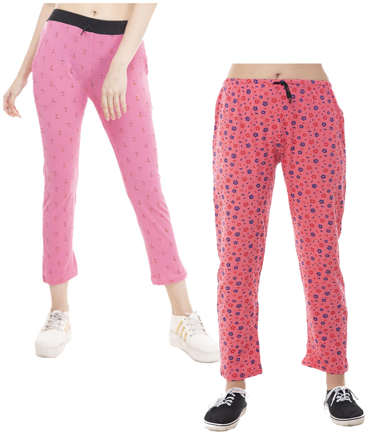 

Indiweaves Women Regular fit Cotton Printed Track pants - Multi