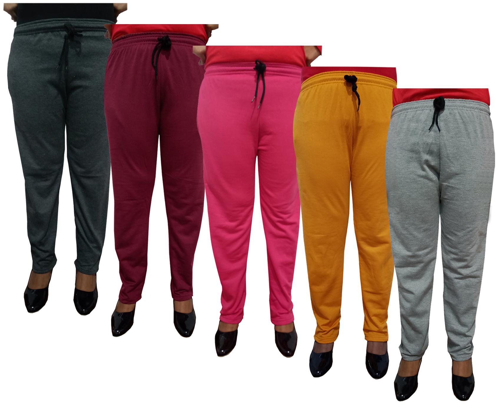 

Indiweaves Women Regular fit Fleece Solid Track pants - Multi