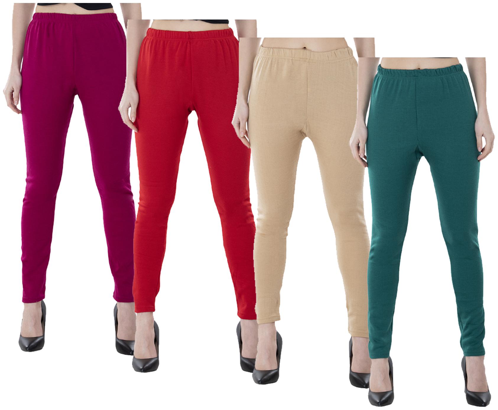 

IndiWeaves Women Warm Wollen Lycra Legging (Pack of 4)