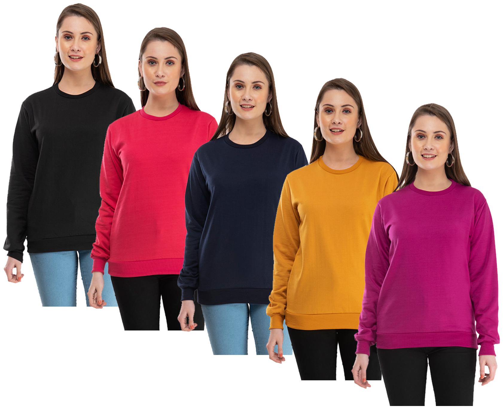 

Indiweaves Women Solid Sweatshirt - Multi