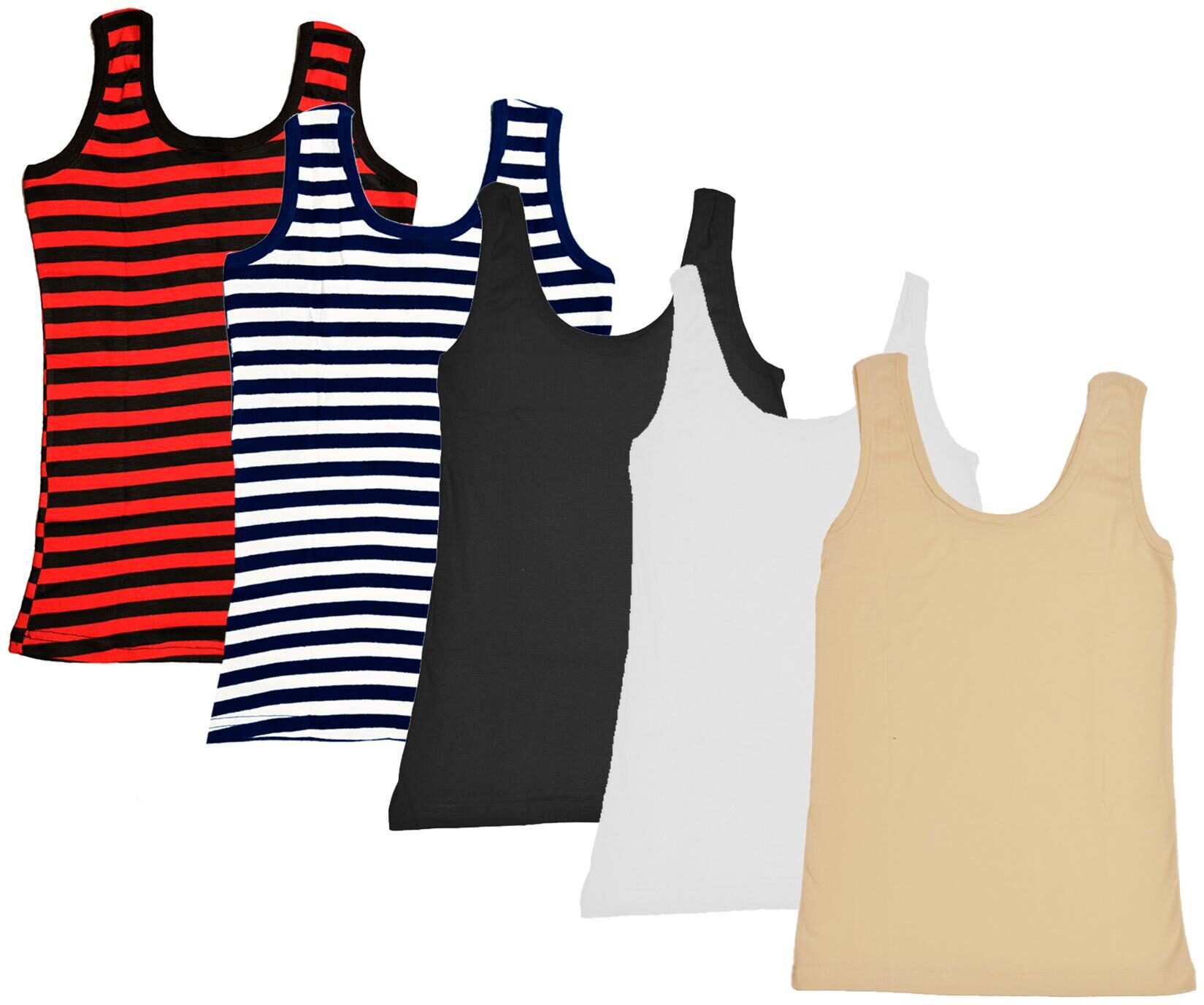

Indiweaves Women Multi Regular fit U neck Cotton Tank top