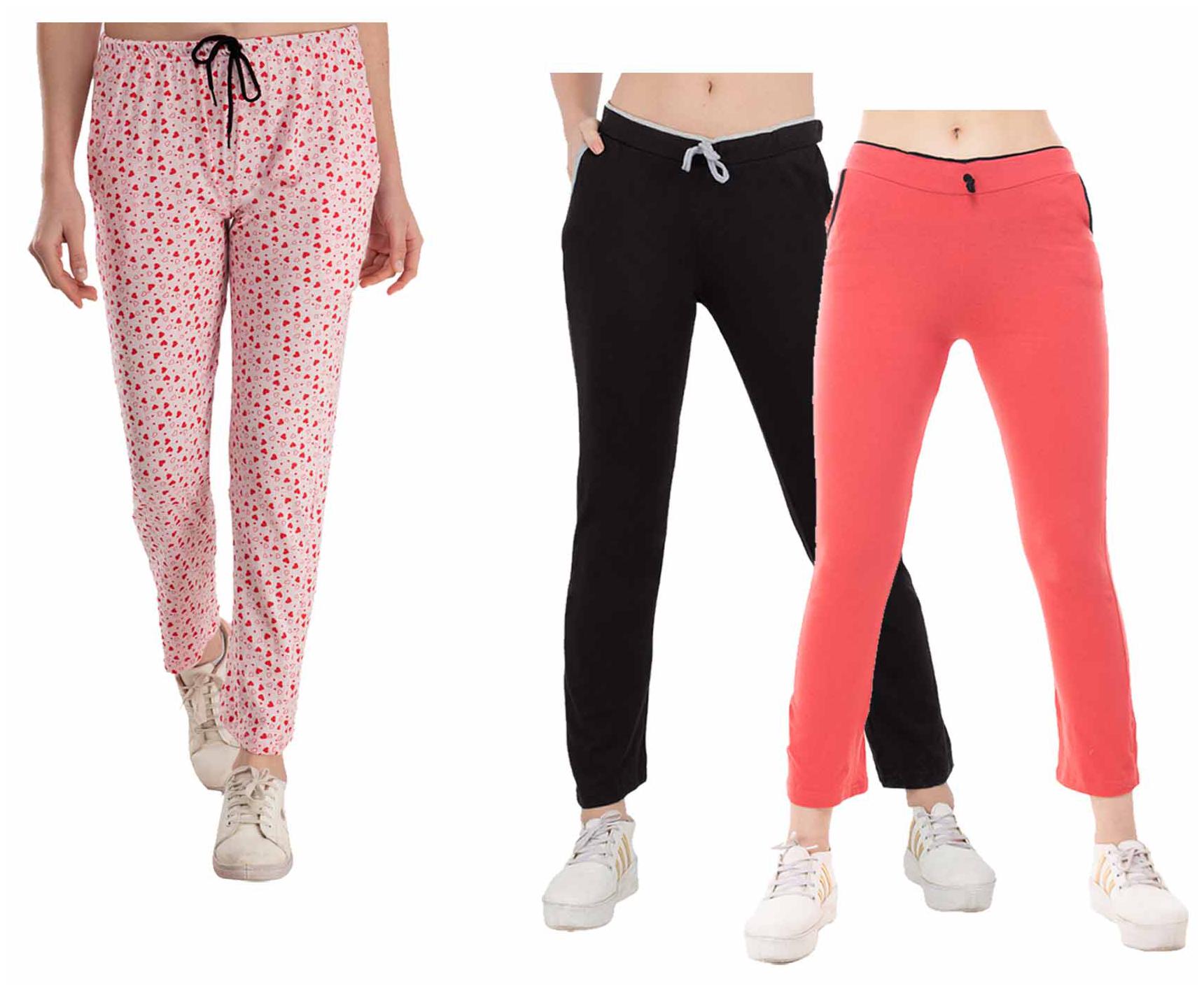 

Indiweaves Women Regular fit Cotton Printed Track pants - Multi