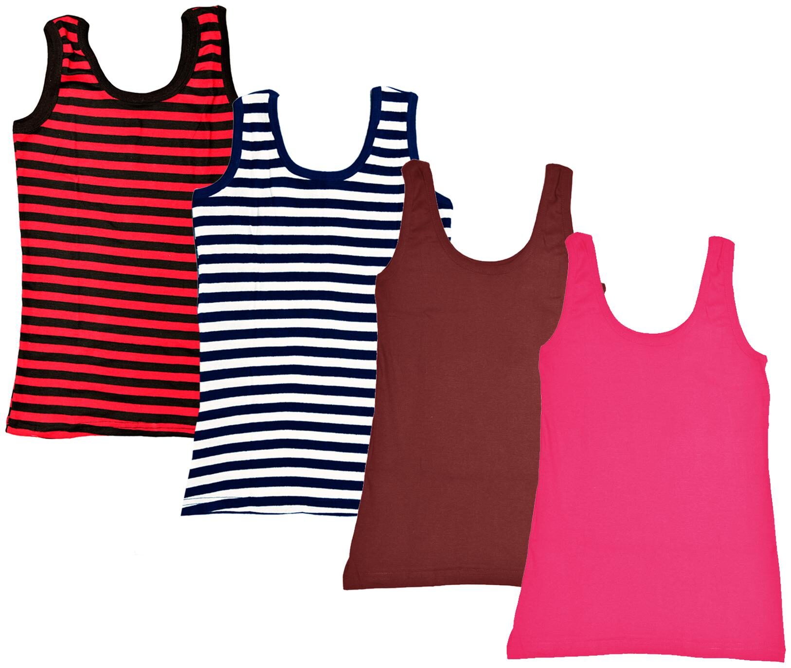 

Indiweaves Women Multi Regular fit U neck Cotton Tank top