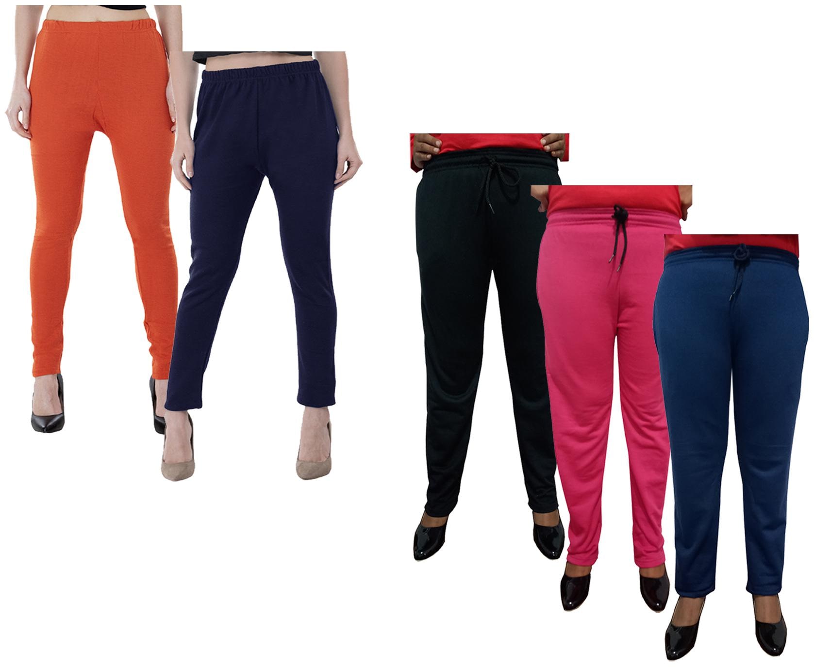 

Indiweaves Women Regular fit Fleece Solid Track pants - Multi