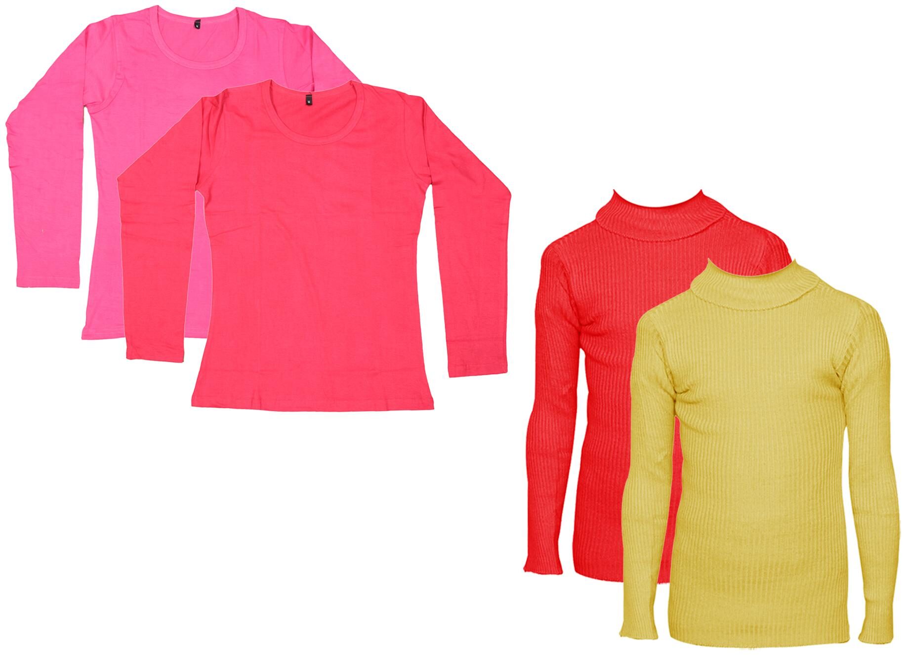 

Indiweaves Women Yellow Regular fit Round neck Cotton T shirt