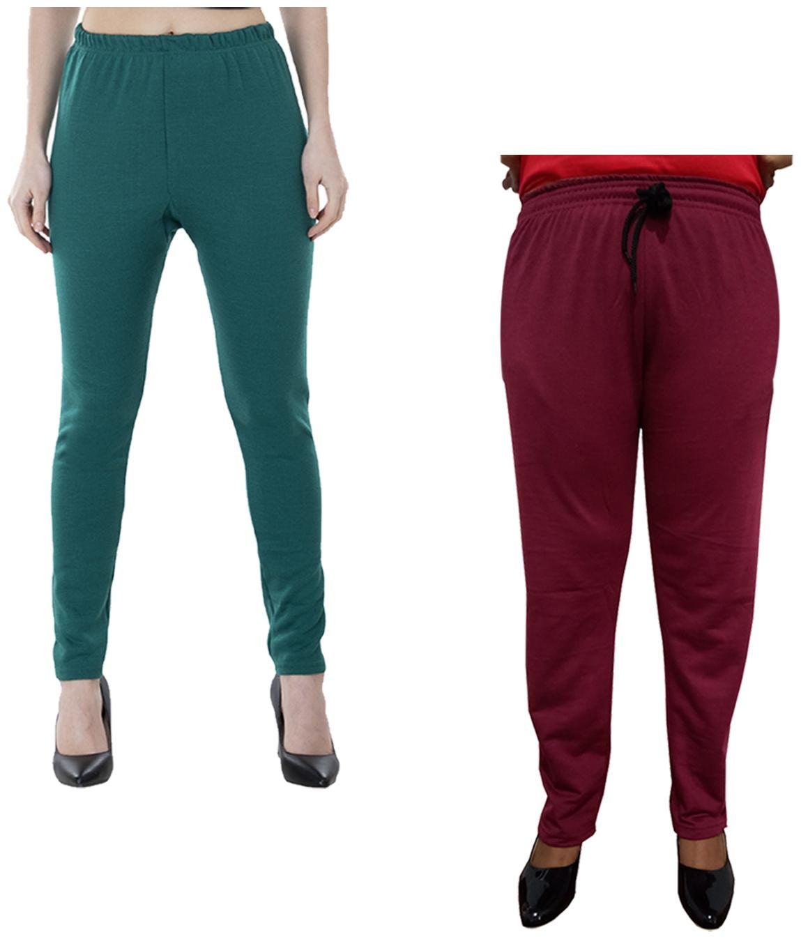 

Indiweaves Women Regular fit Fleece Solid Track pants - Multi