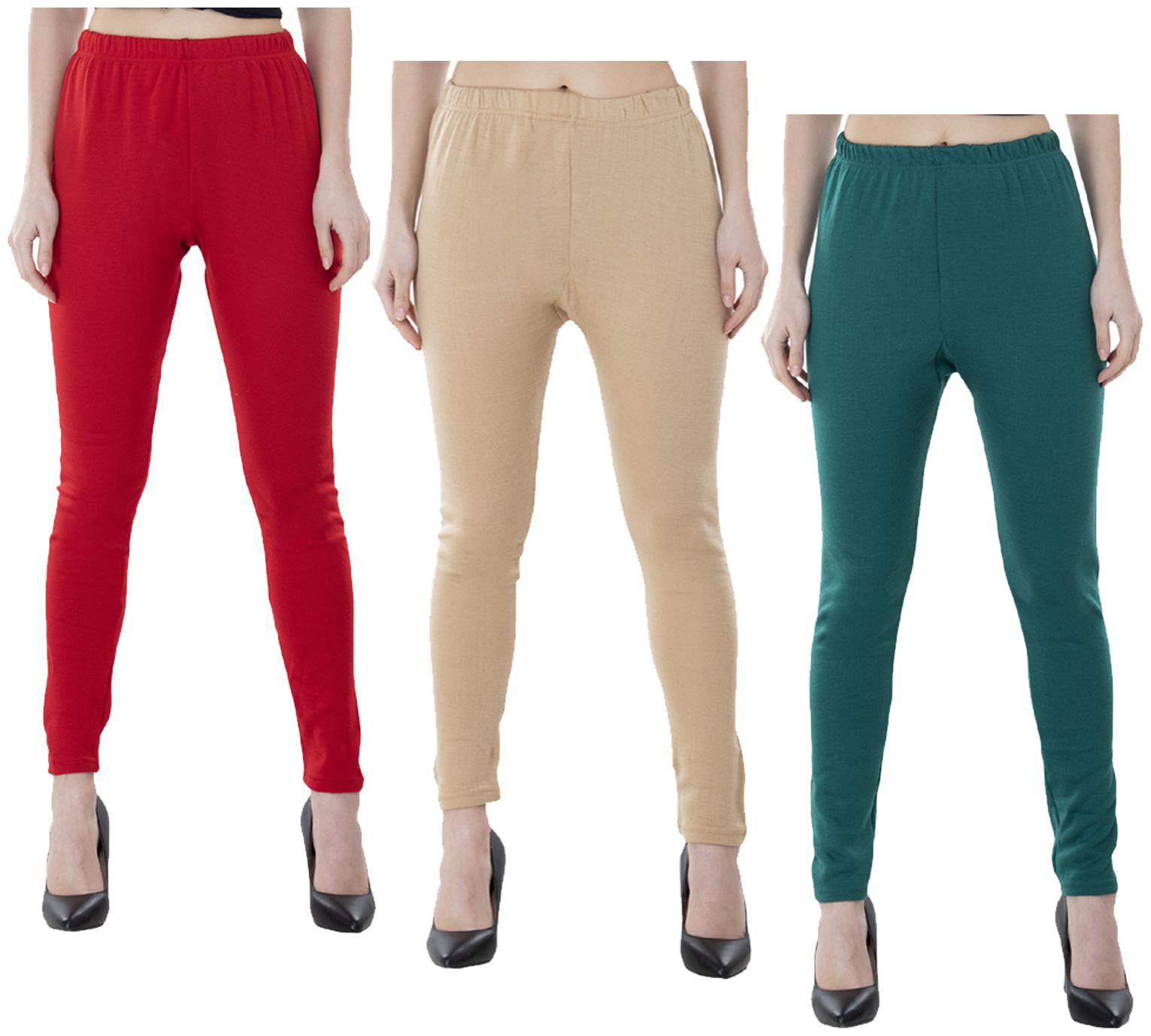 

IndiWeaves Women Warm Wollen Lycra Legging (Pack of 3)