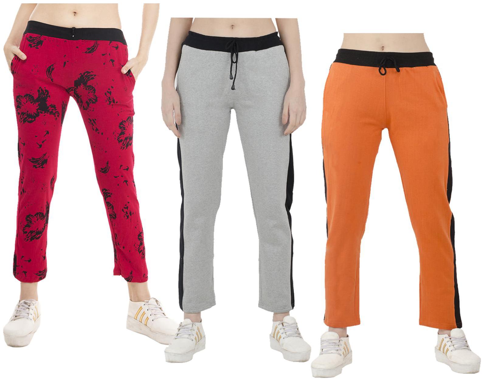 

Indiweaves Women Regular fit Polyester Printed Track pants - Multi