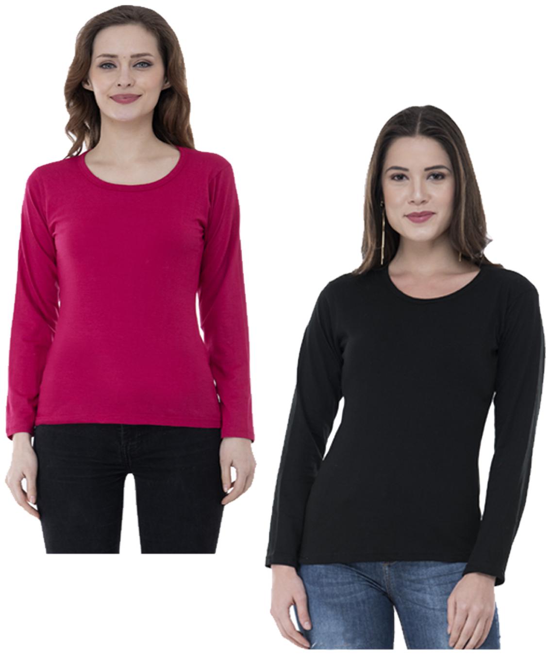 

Indiweaves Women Multi Regular fit Round neck Cotton T shirt