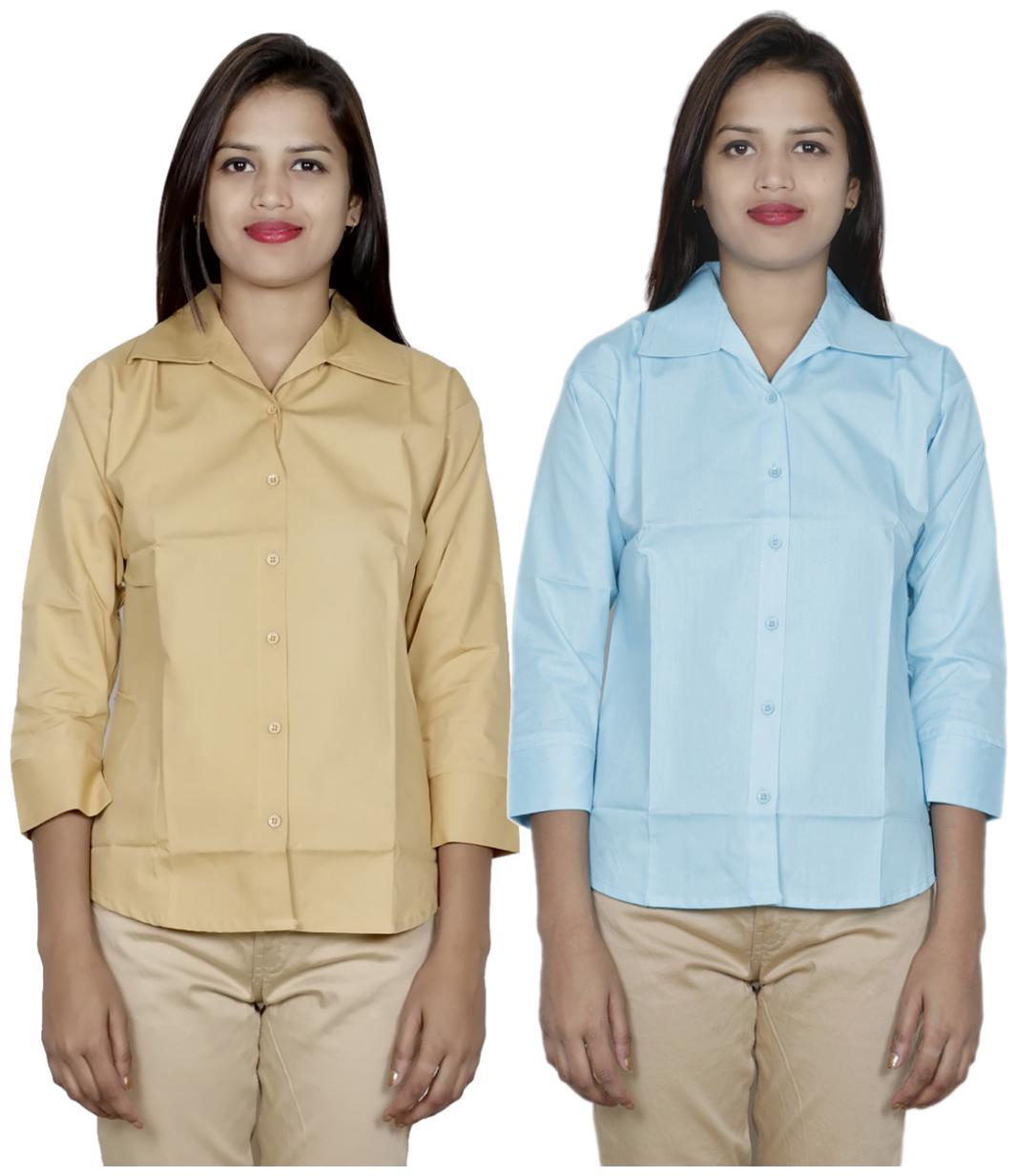 

Indiweaves Women Beige Solid Regular Fit Shirt