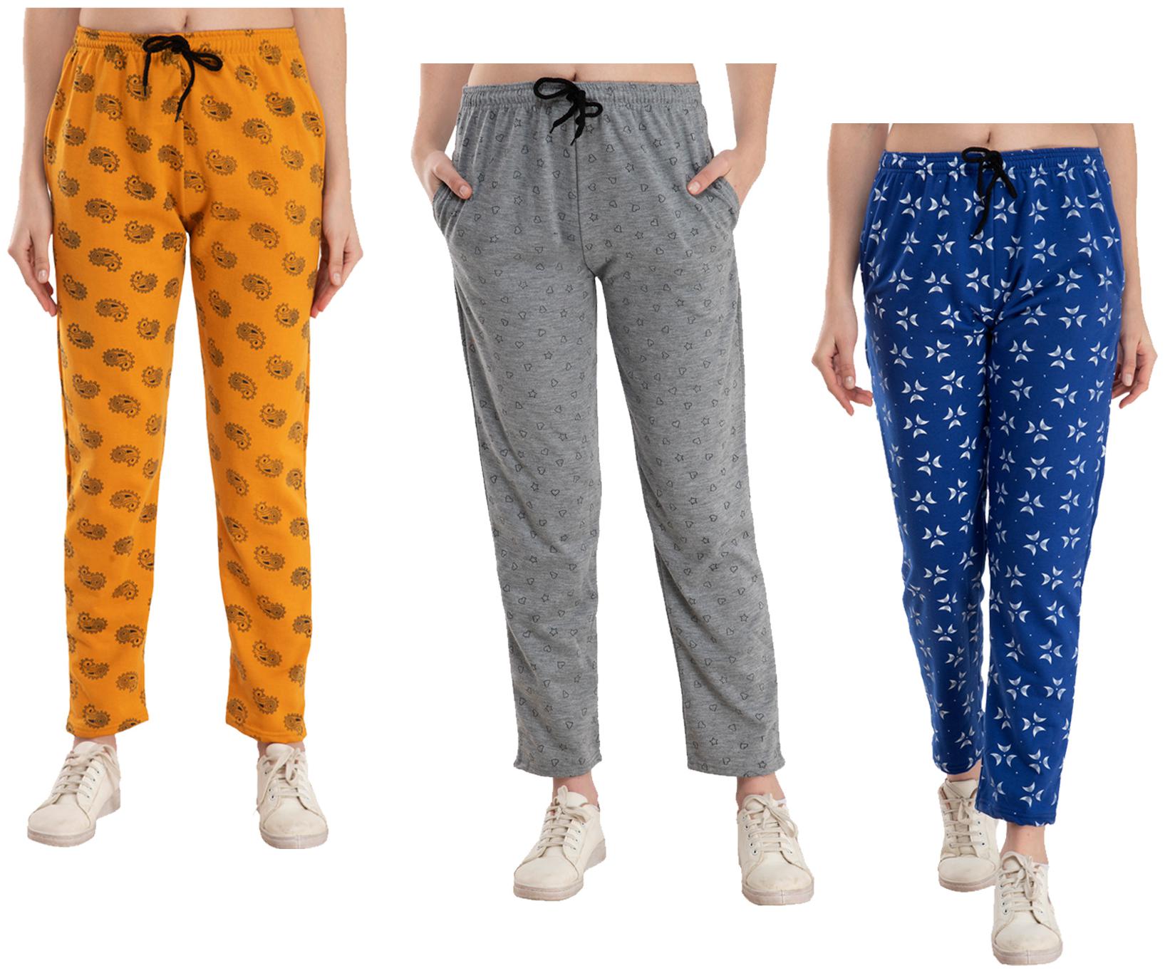

Indiweaves Women Regular fit Fleece Printed Track pants - Multi