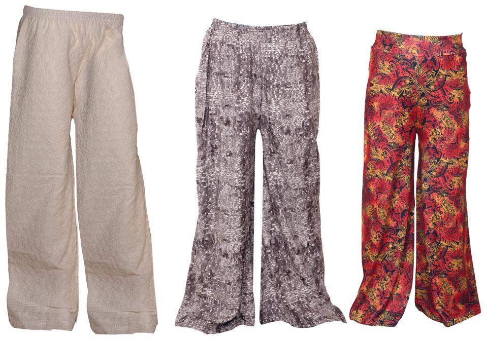 

IndiWeaves Womens 1 Full Chikan Work Pallazo and 2 Printed Palazzo Combo Pack (Pack of 3 Palazo)