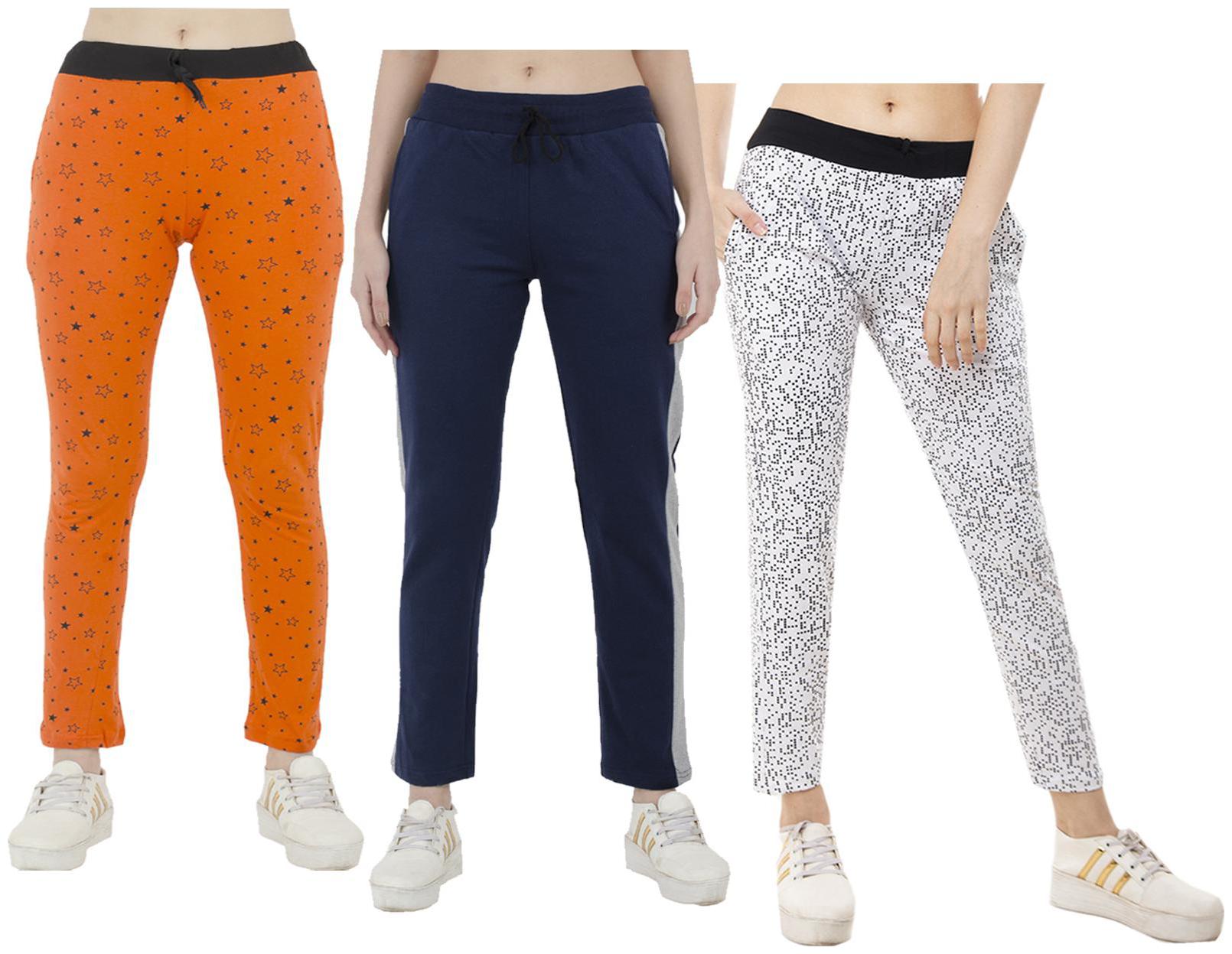 

Indiweaves Women Regular fit Polyester Printed Track pants - Multi