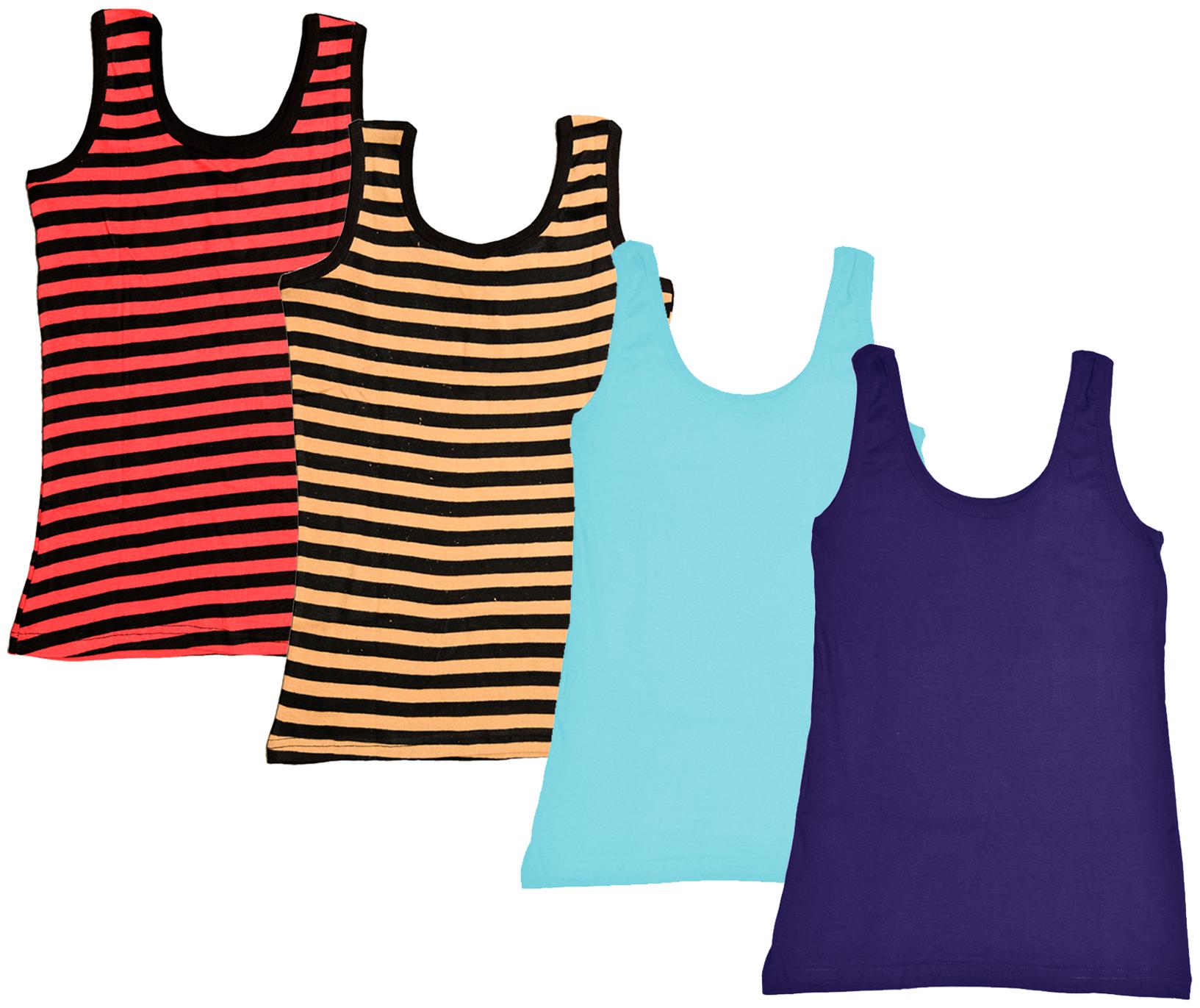 

Indiweaves Women Multi Regular fit U neck Cotton Tank top