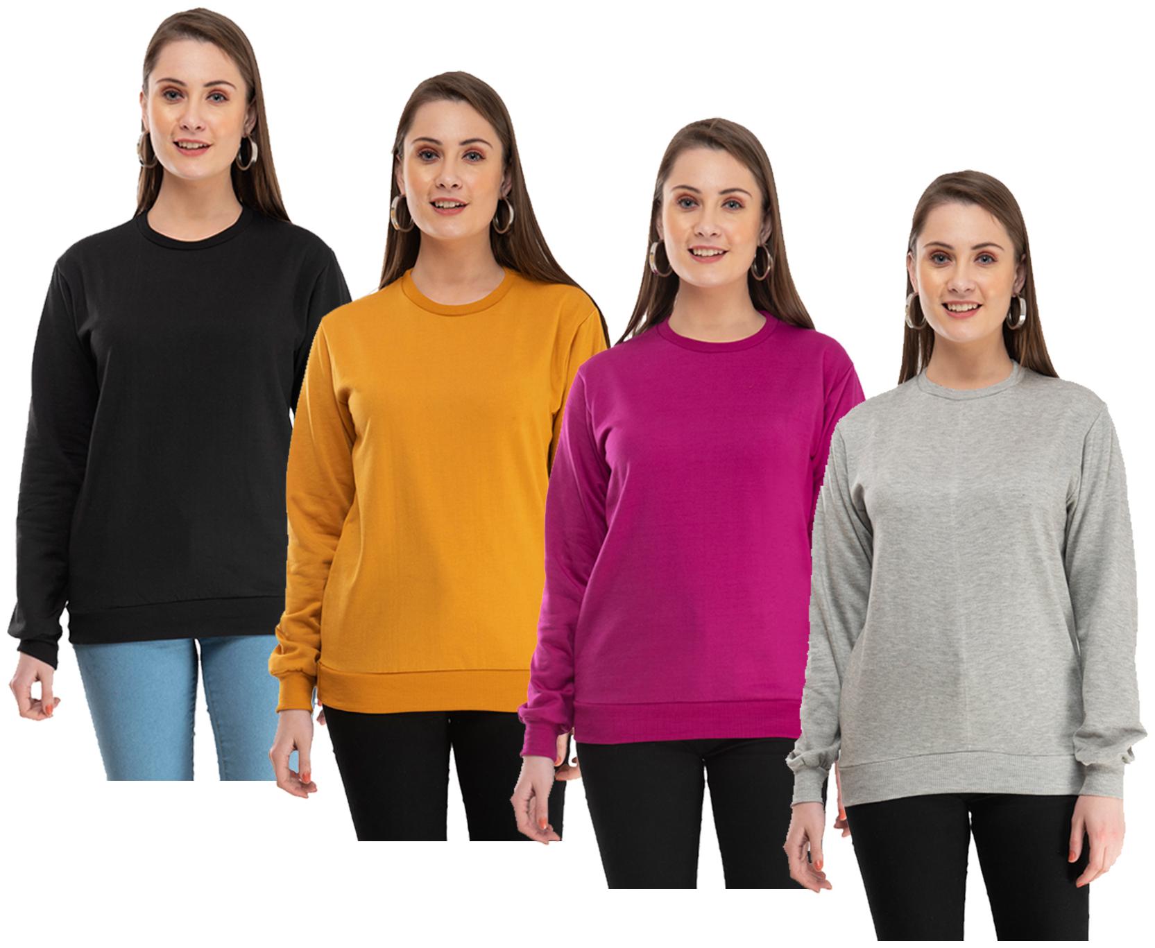 

Indiweaves Women Solid Sweatshirt - Multi