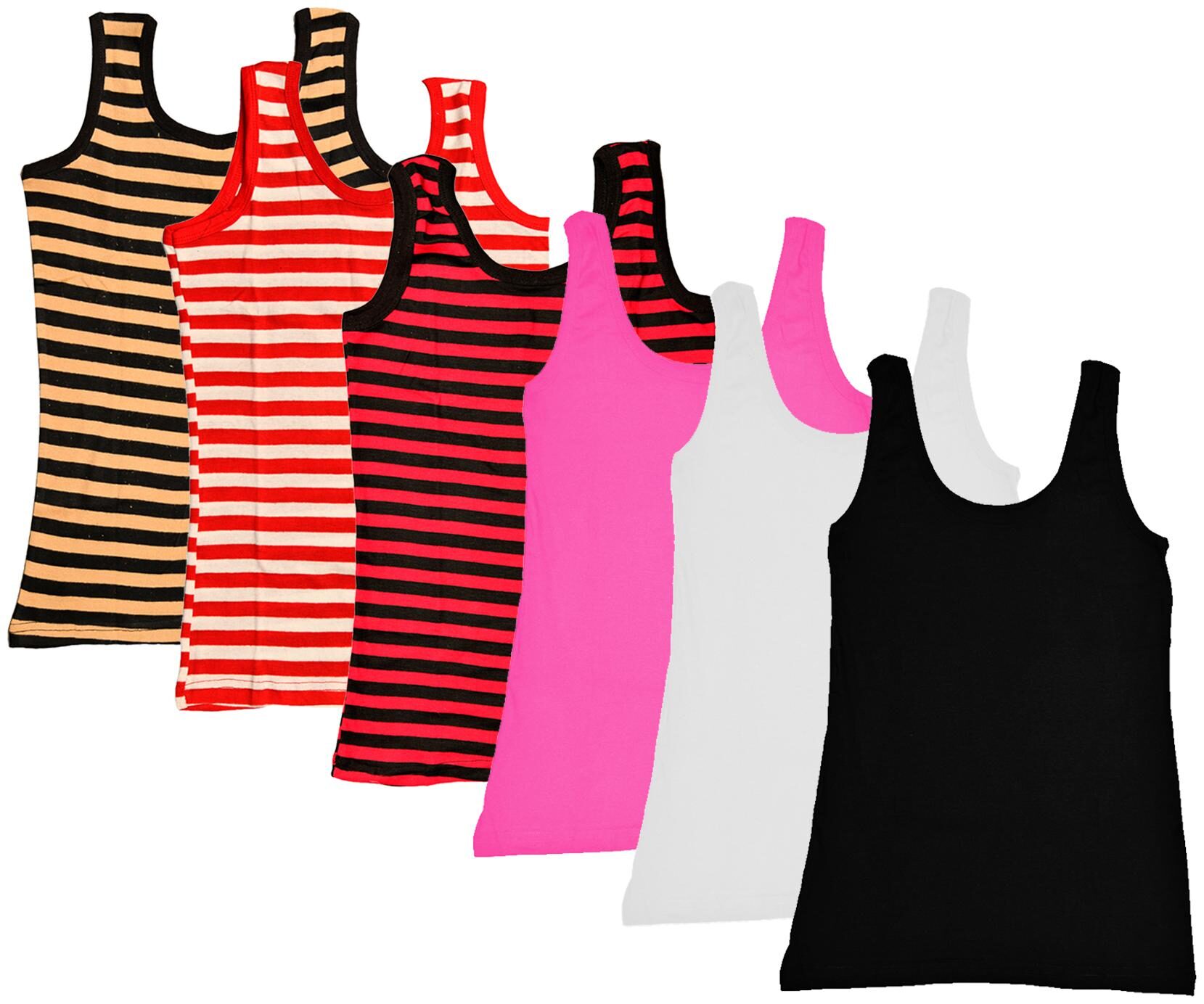 

Indiweaves Women Multi Regular fit U neck Cotton Tank top