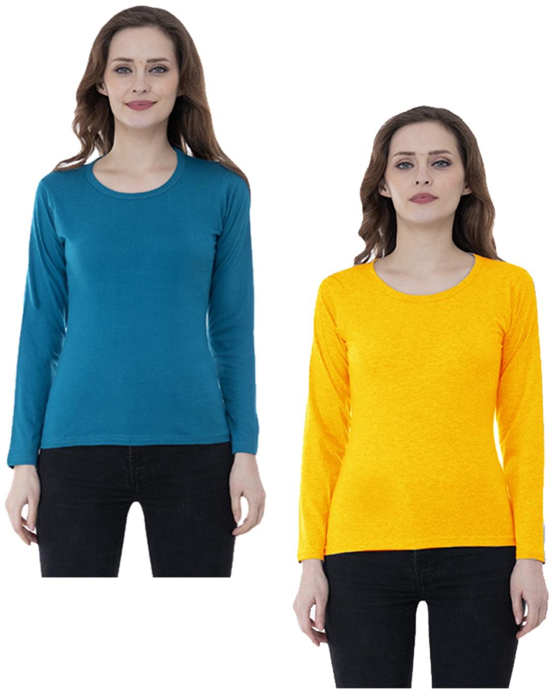 

Indiweaves Women Multi Regular fit Round neck Cotton T shirt