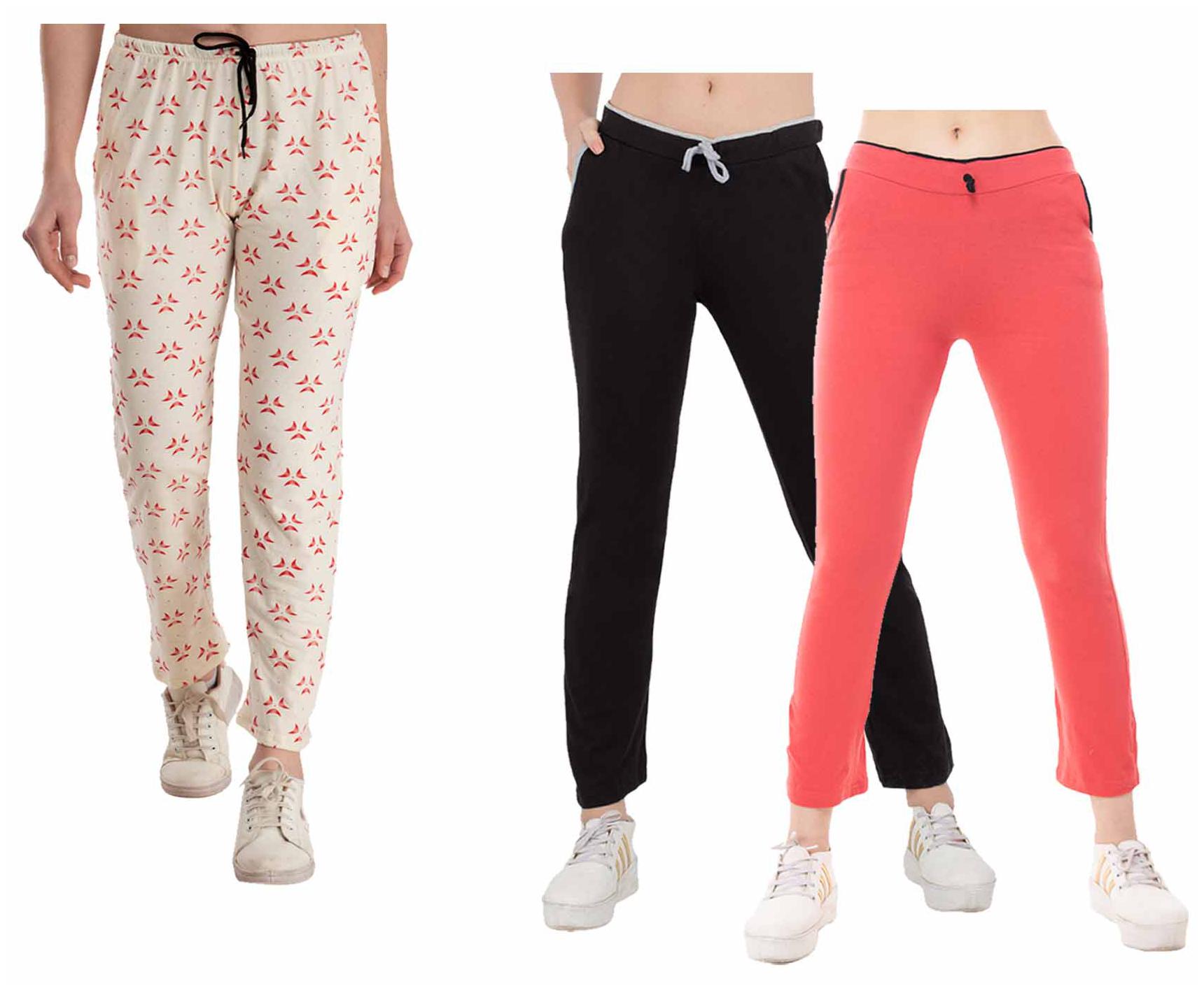 

Indiweaves Women Regular fit Cotton Printed Track pants - Multi