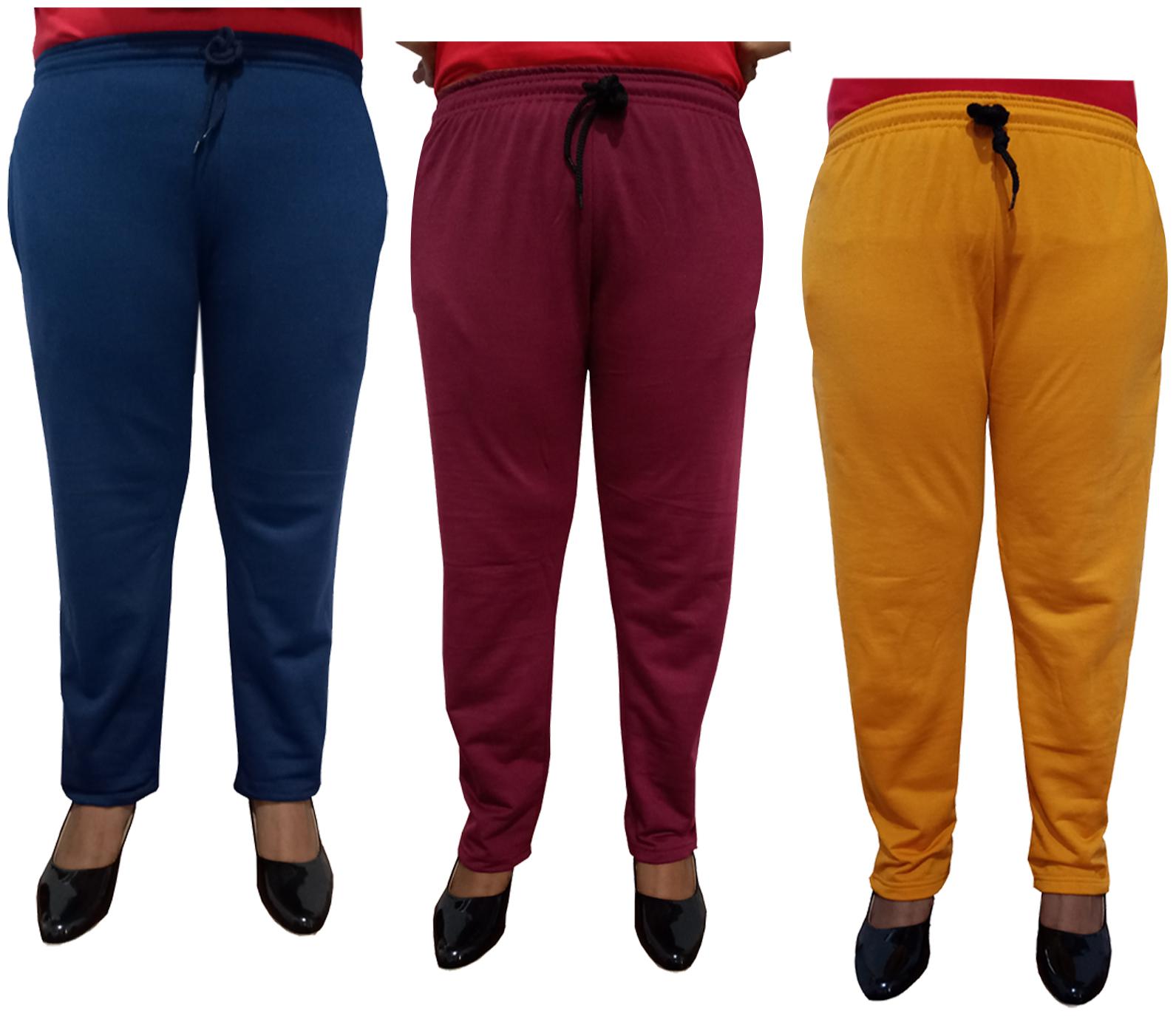 

Indiweaves Women Regular fit Fleece Solid Track pants - Multi