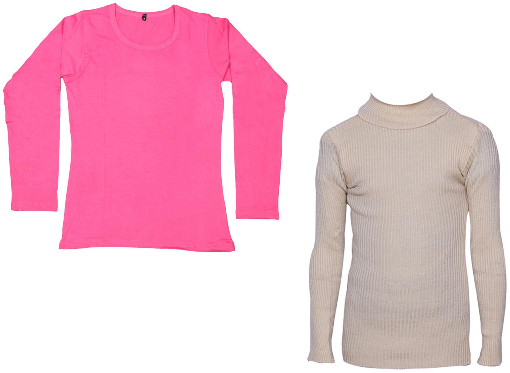 

Indiweaves Women Pink Regular fit Round neck Cotton T shirt