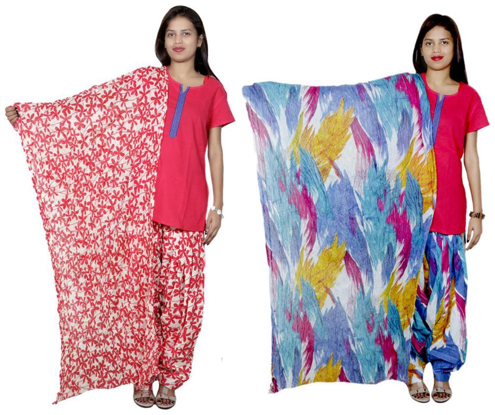 

Indiweaves Cotton Patiala Salwar With Dupatta Combo